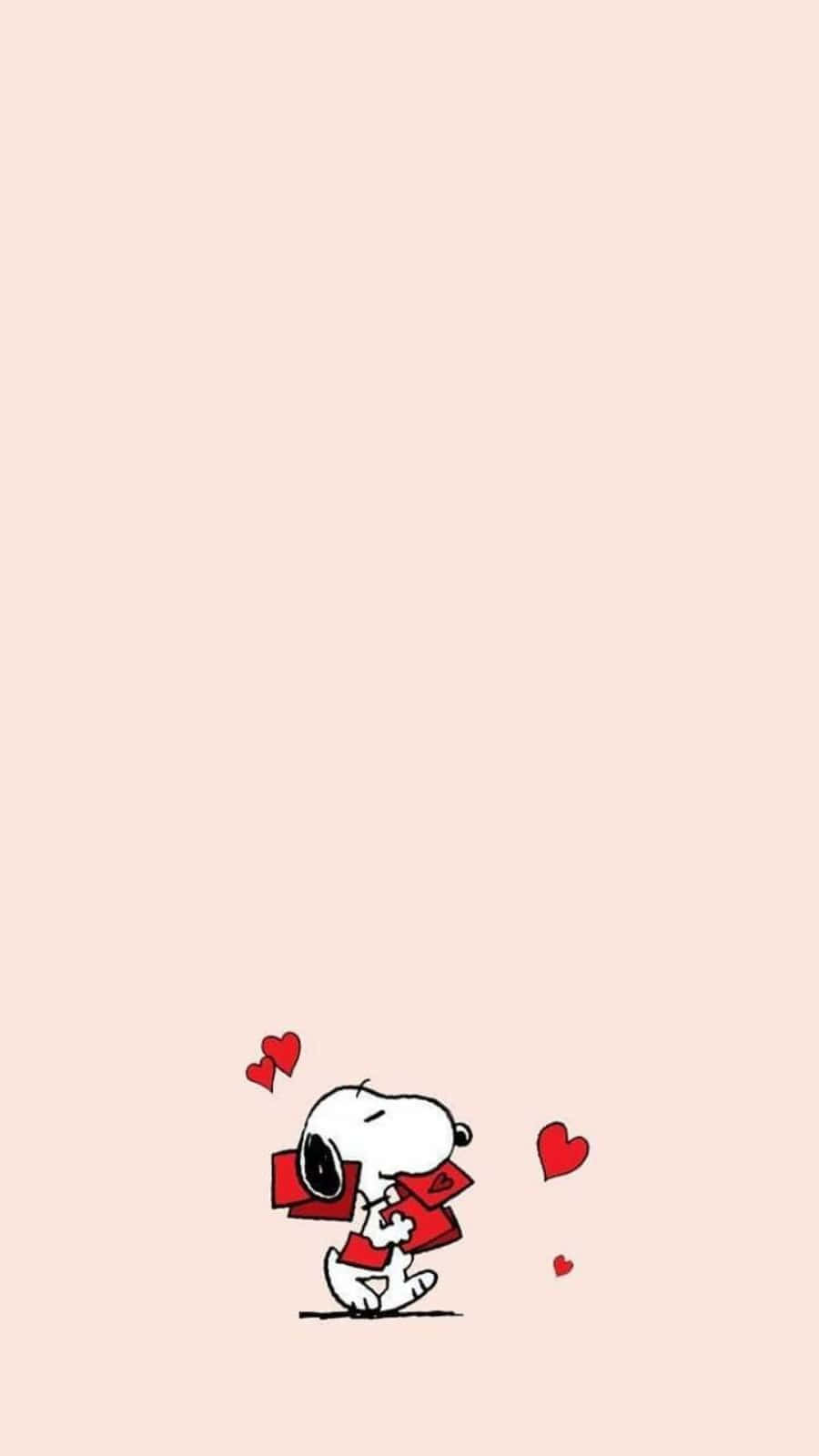Snoopy, red heart-themed outfit, red envelope, HD Phone Wallpaper