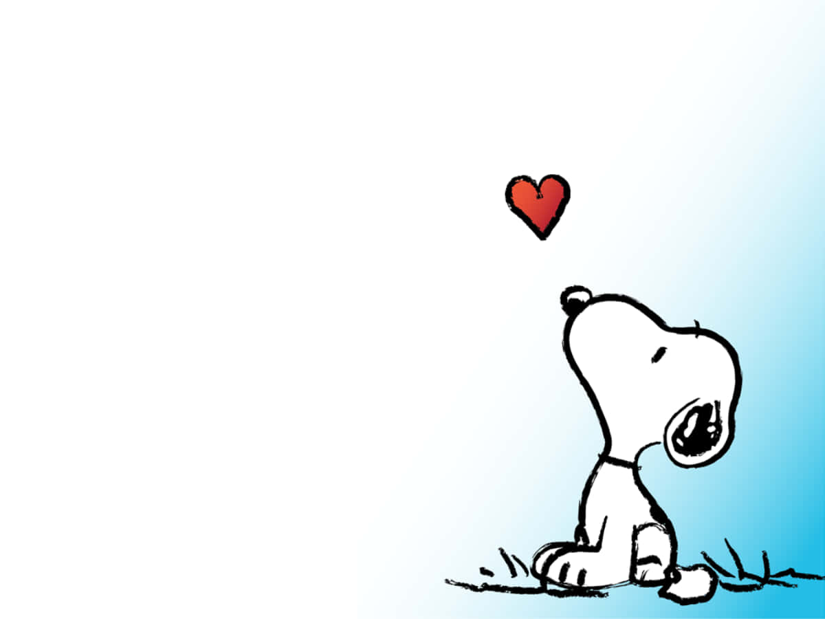 Snoopy, Valentine, red heart, SD Desktop Wallpaper