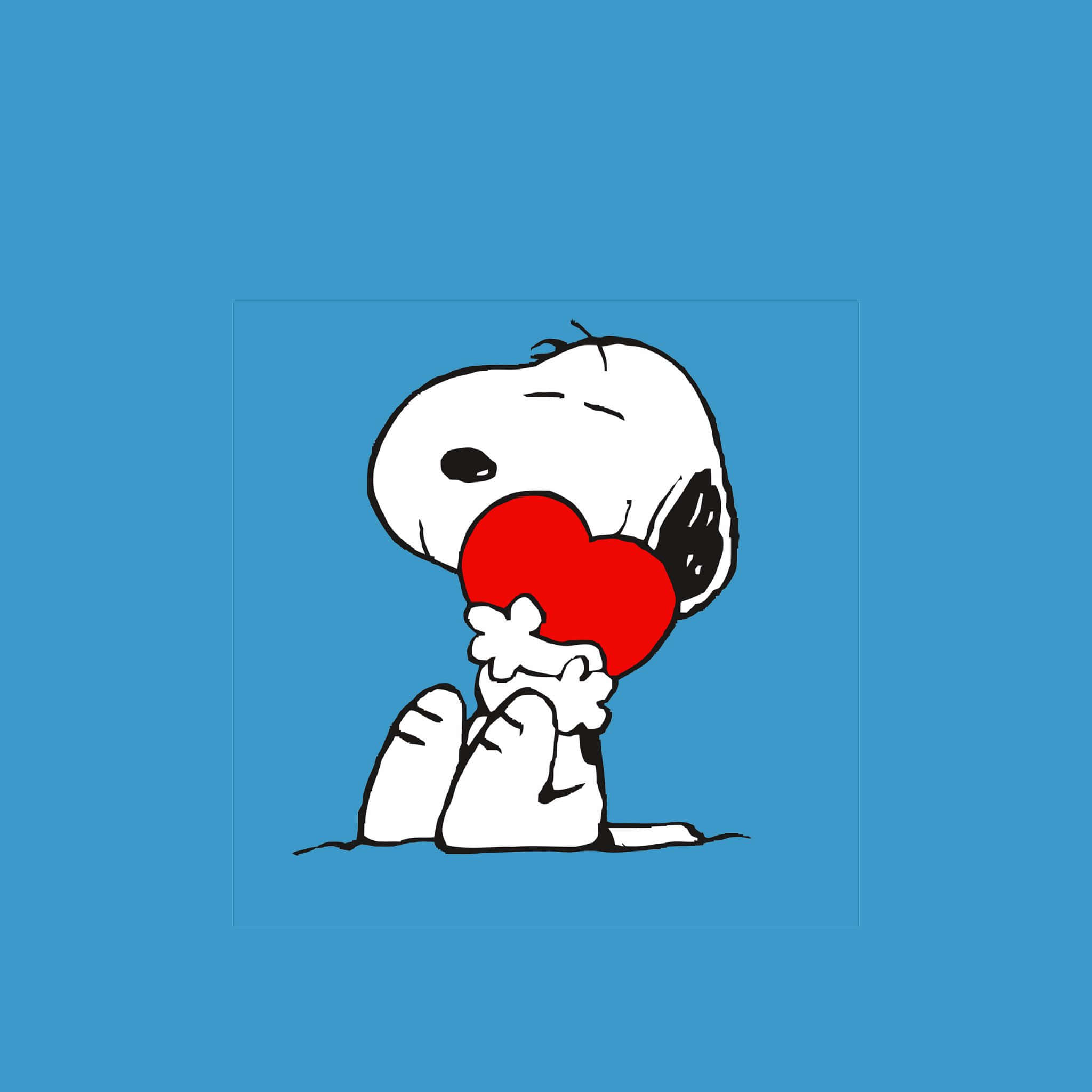 Snoopy, Valentine, bright red heart, Full HD Desktop Wallpaper