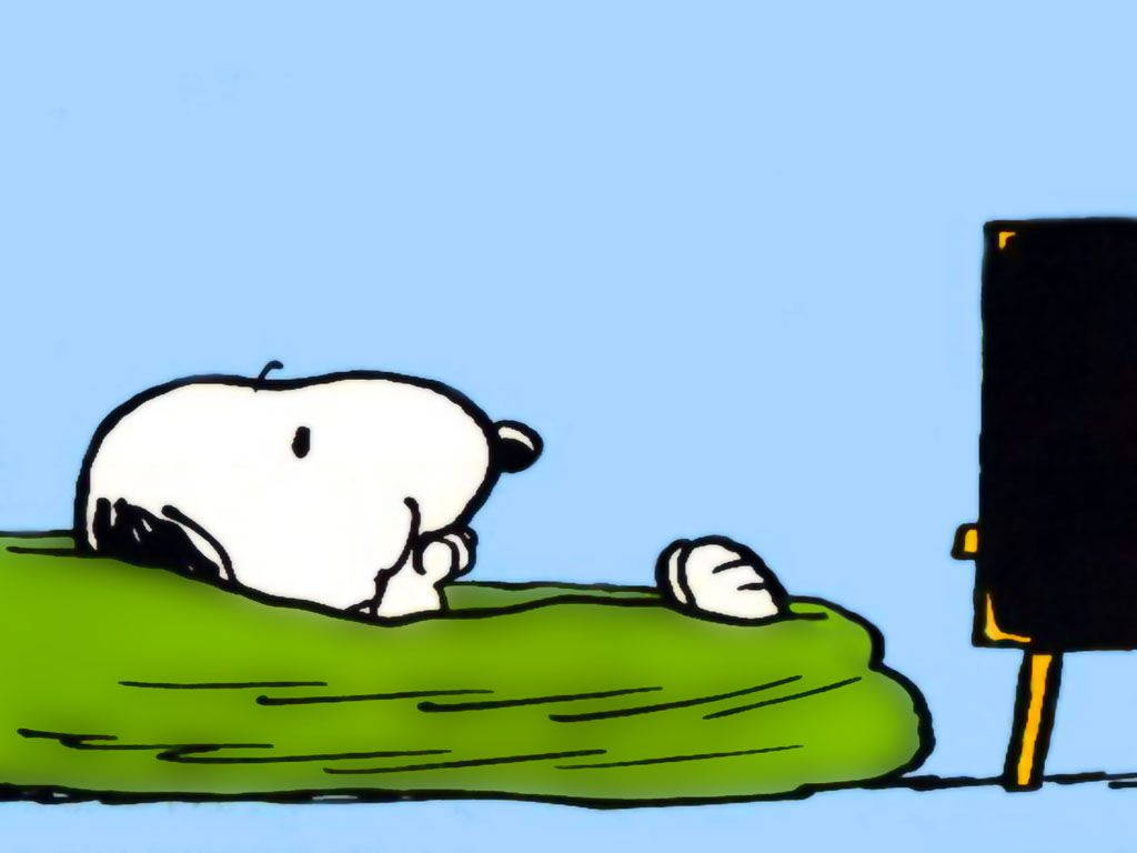 Snoopy, green hill, clear blue sky, SD Desktop Wallpaper