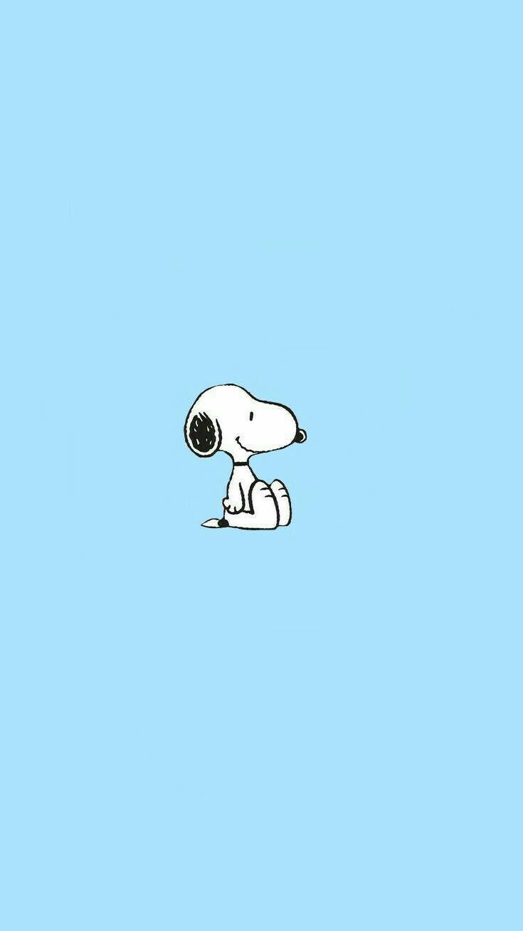 Snoopy, black spot, light blue background, HD Phone Wallpaper