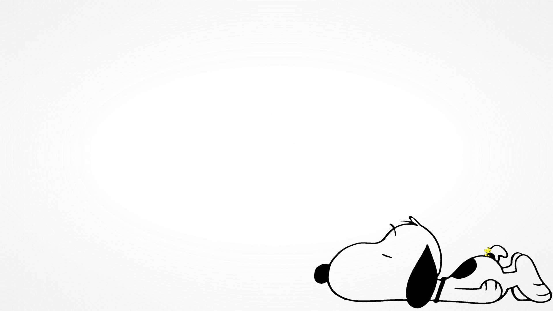 Snoopy, black and white line drawing, sleeping, Full HD Desktop Wallpaper