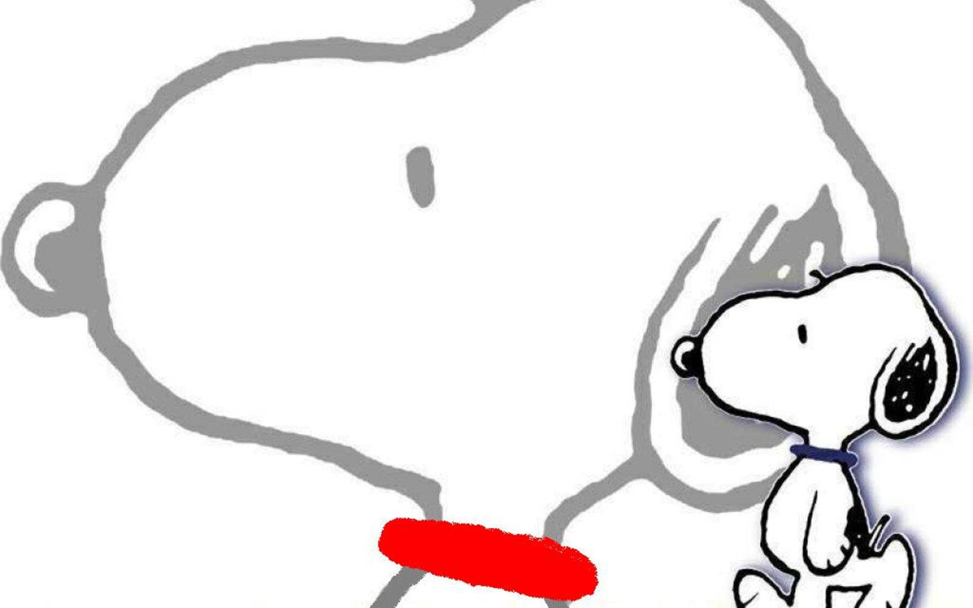Snoopy, red frisbee, grey outline of his shadow, Full HD Desktop Wallpaper