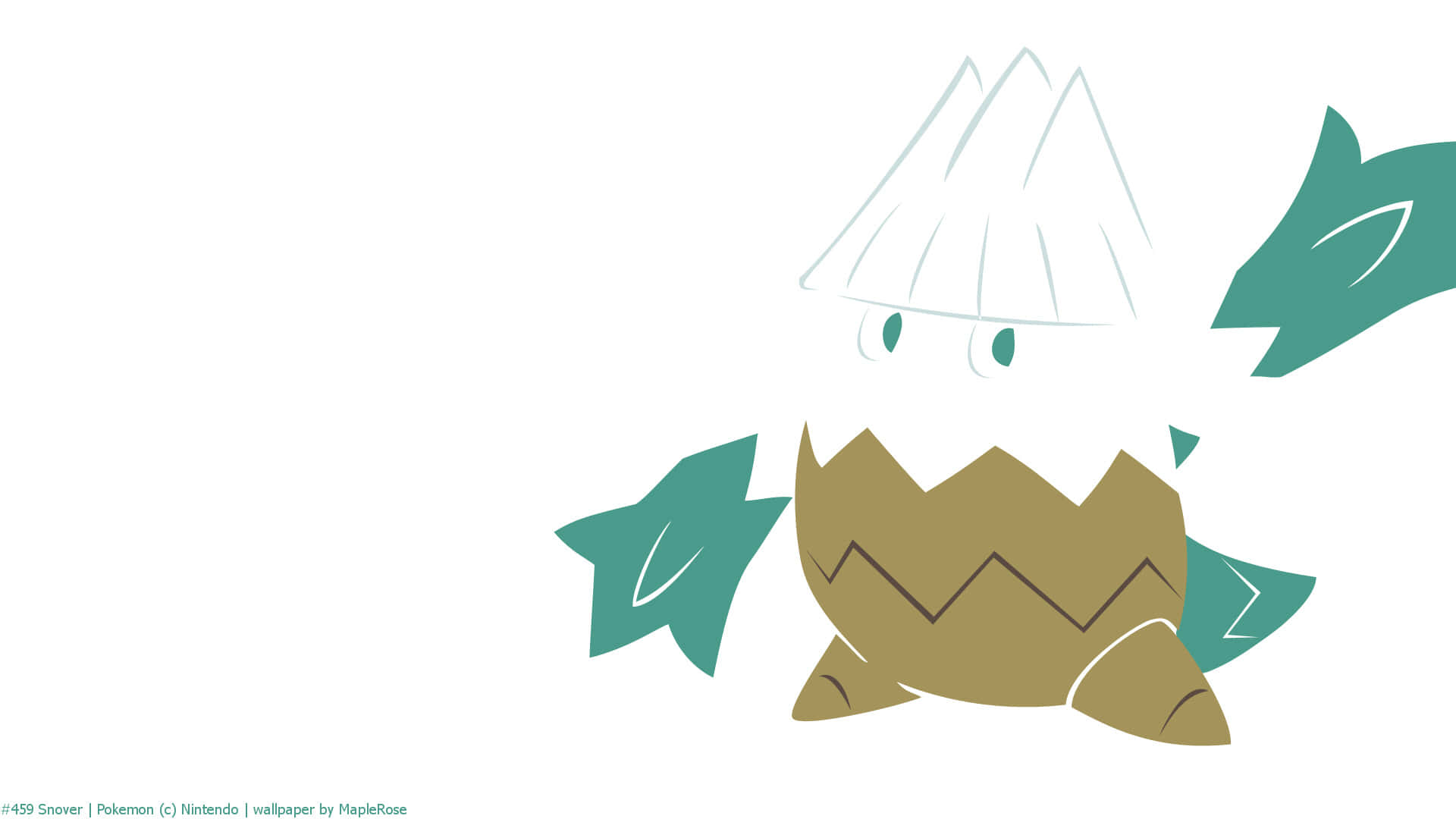 Snover, brown cracked shell, teal leafy arms, Full HD Desktop Wallpaper