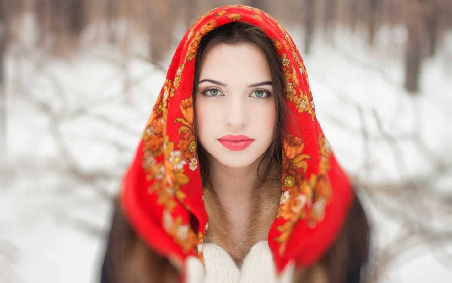 hijab, snow, winter forest, HD Desktop Wallpaper