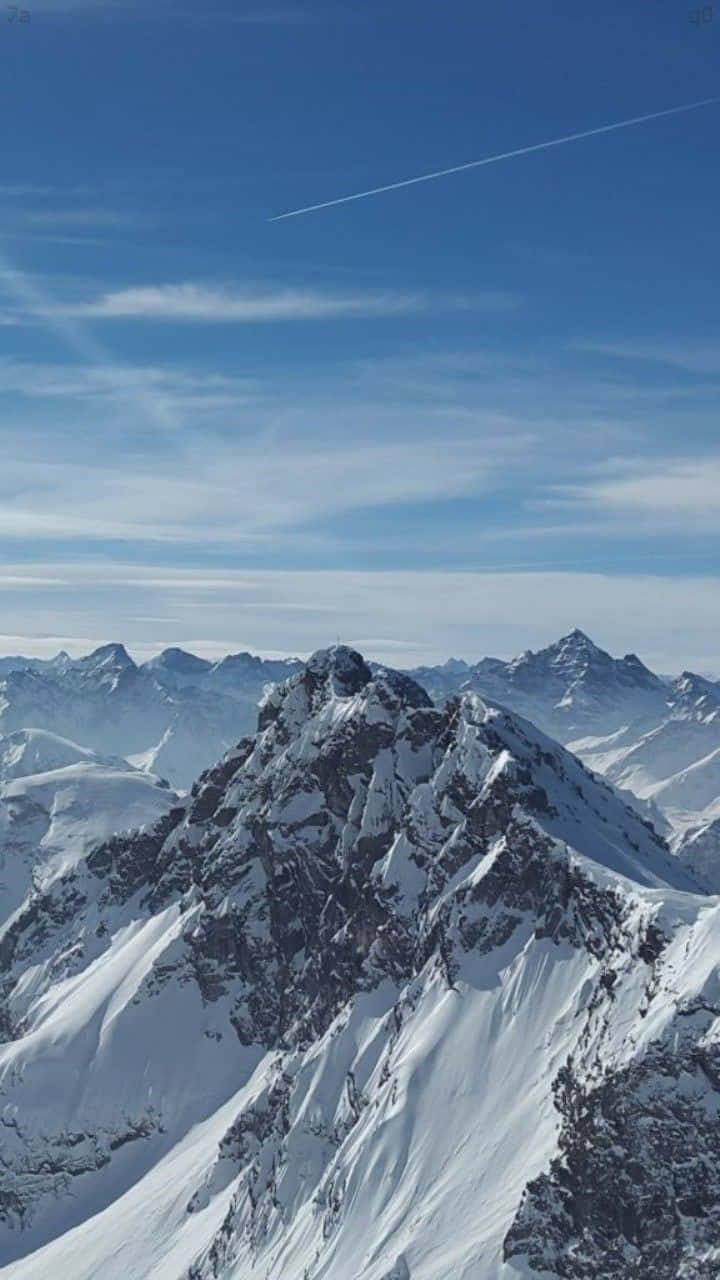 Snow iPhone, snowcapped mountain peaks, clear blue sky, HD Phone Wallpaper