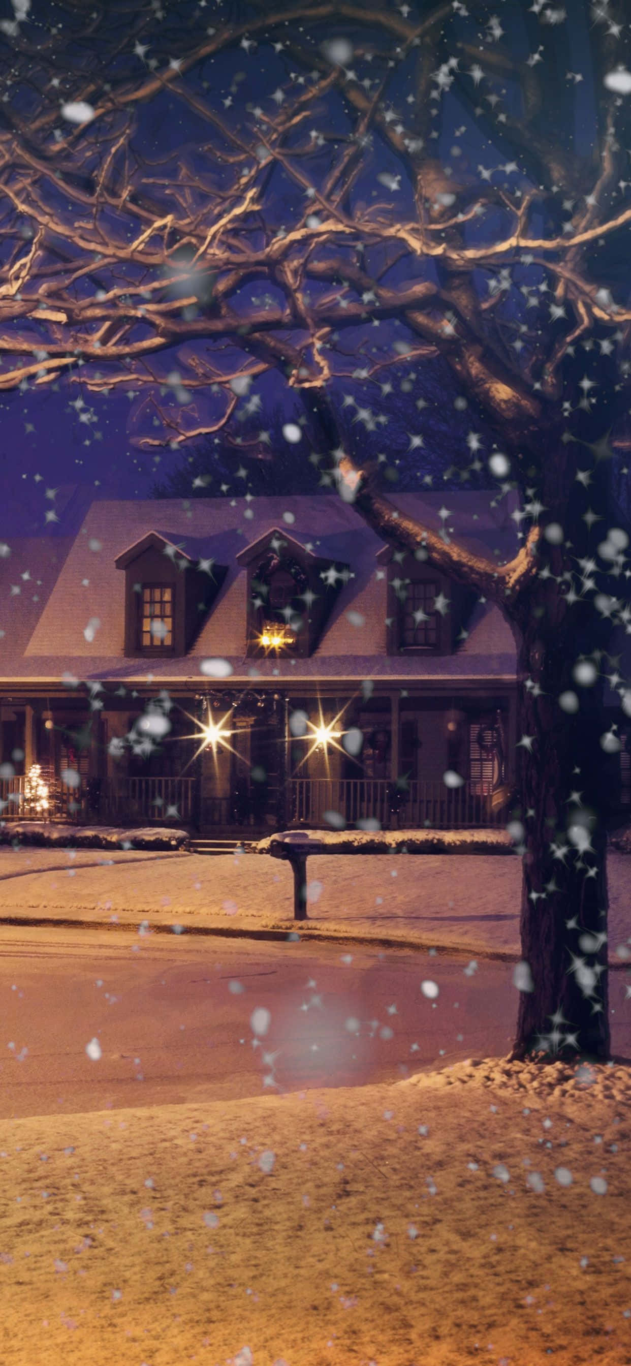 iPhone, Christmas, snow, 2K Phone Wallpaper