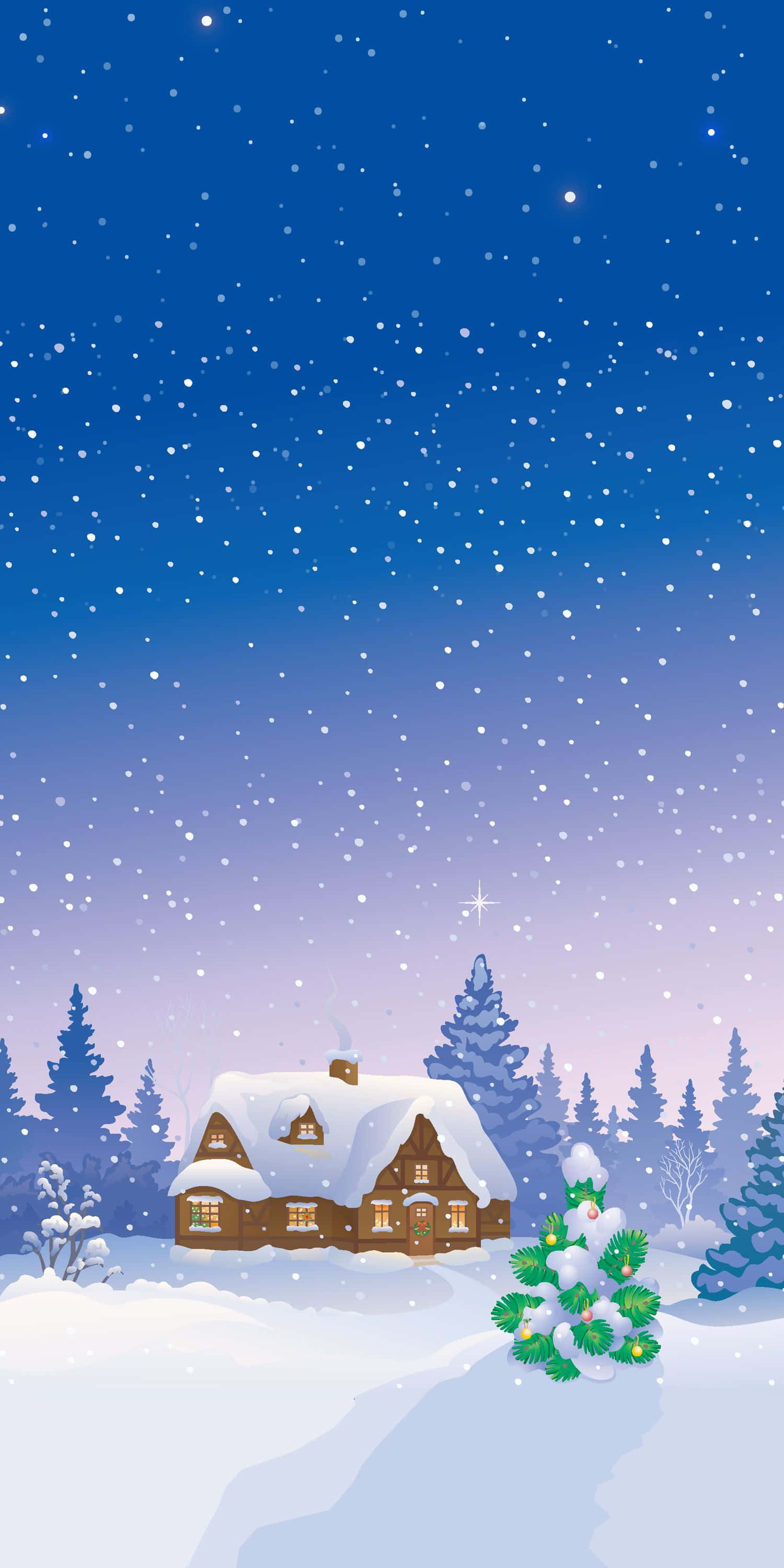 iPhone, Christmas, snow, 2K Phone Wallpaper