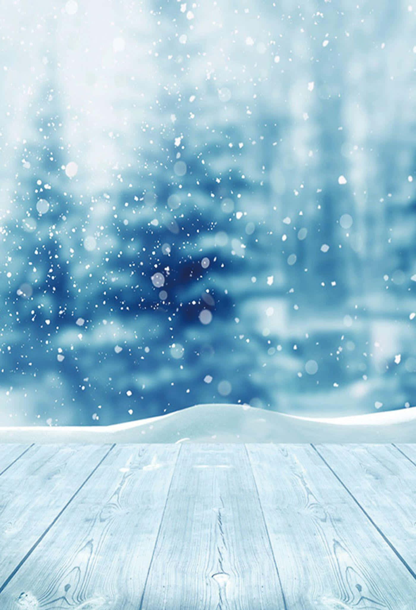 Snow iPhone, snowflakes, weathered wooden deck, Full HD Phone Wallpaper