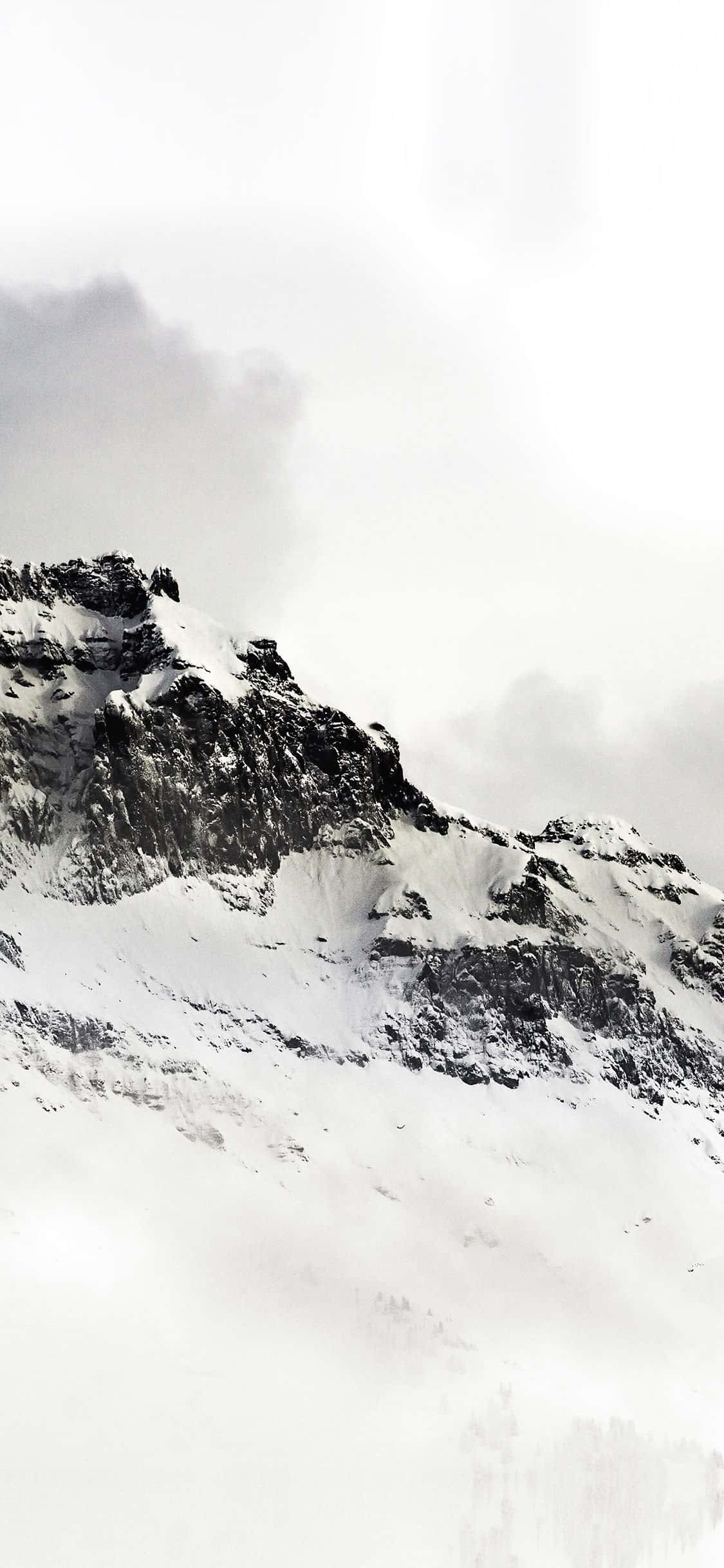 iPhone, white, snowy mountain, Full HD Phone Wallpaper