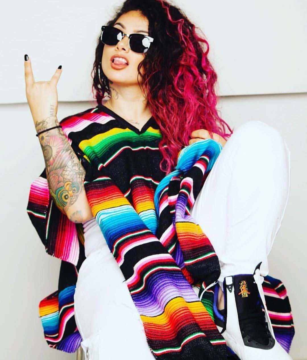 Snow Tha Product, pink hair, tattoos, SD Phone Wallpaper