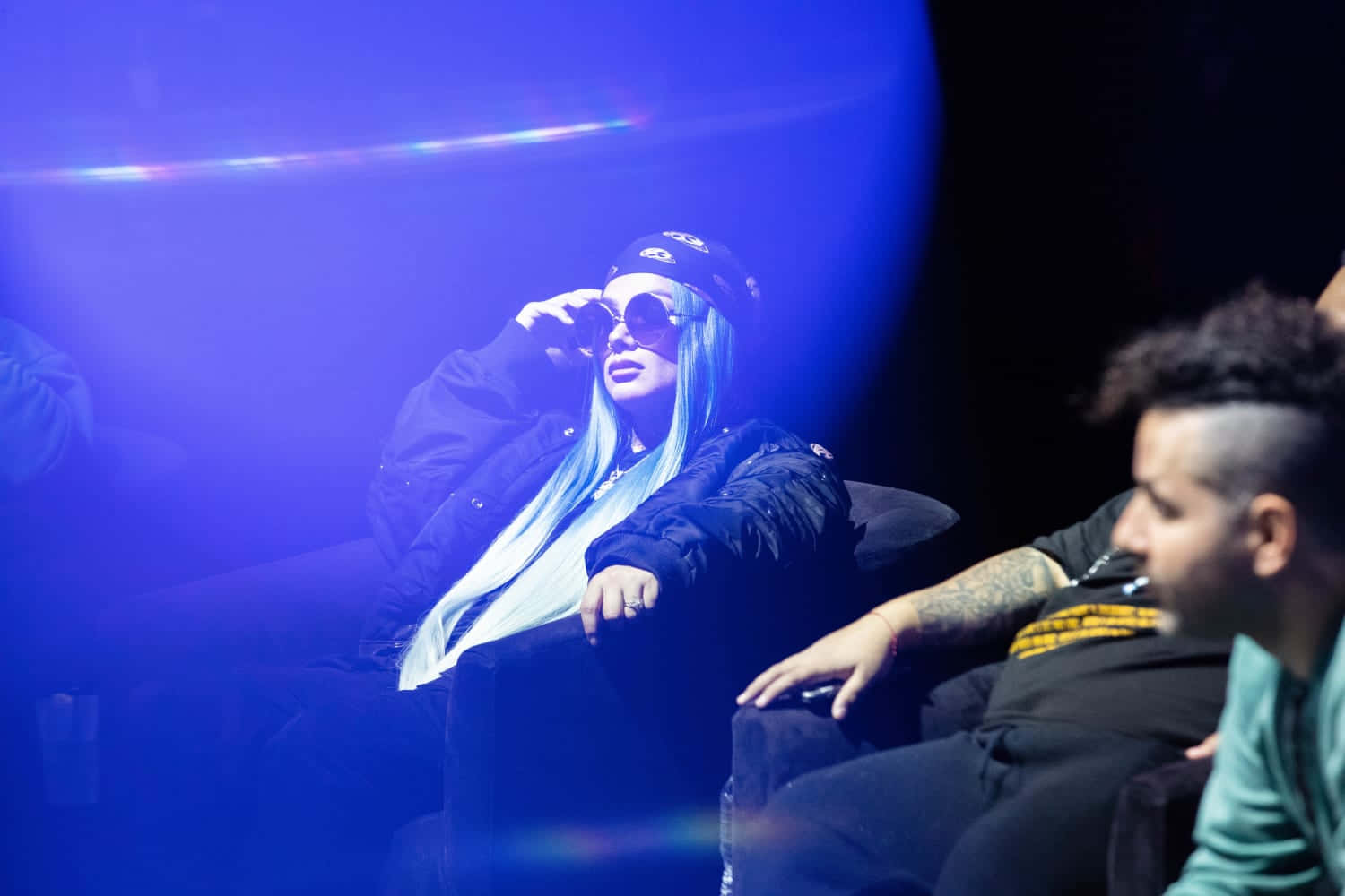 Snow Tha Product, long blue hair, sunglasses, HD Desktop Wallpaper