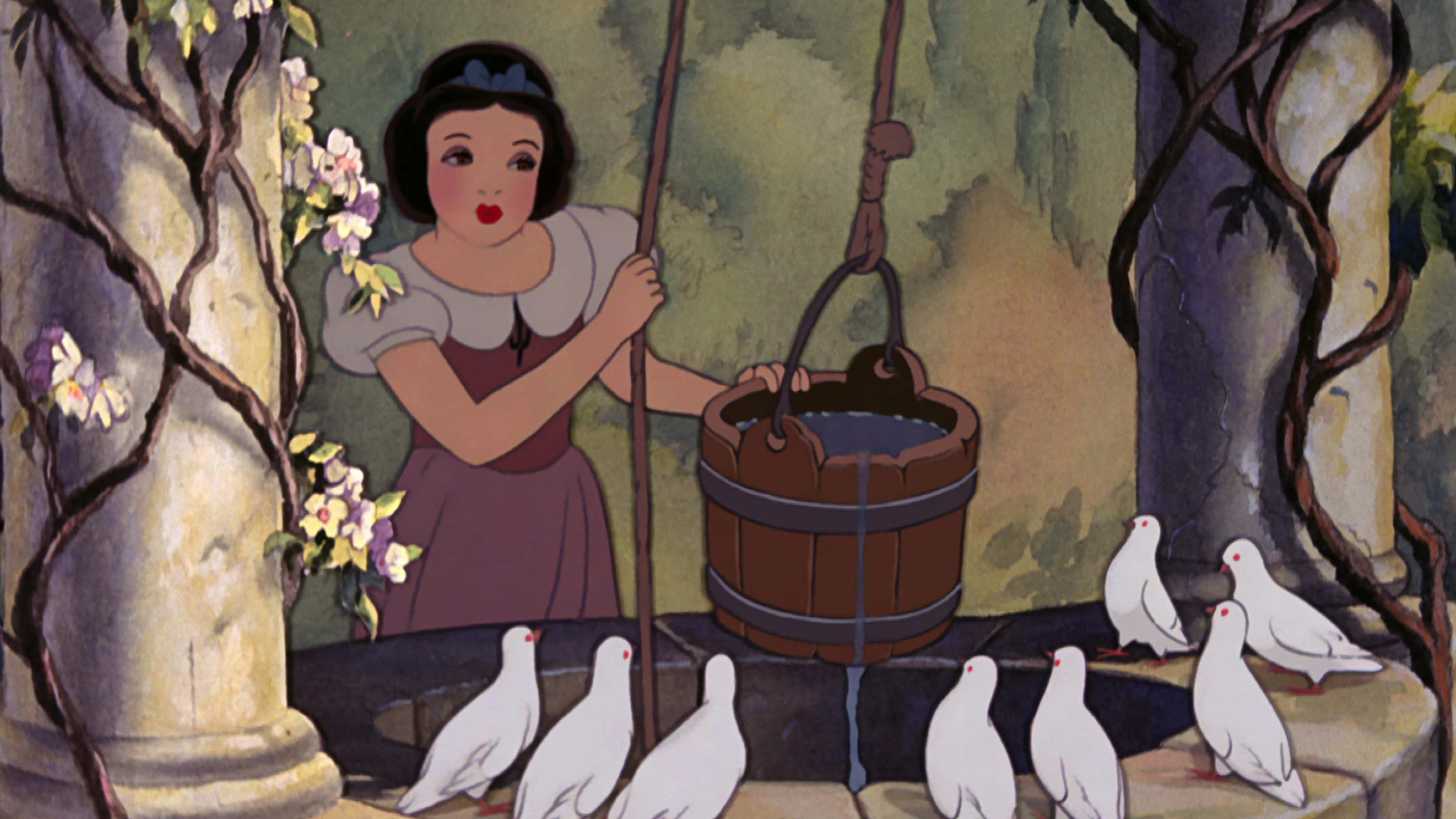 Snow White, seven dwarfs, well, 2K Desktop Wallpaper