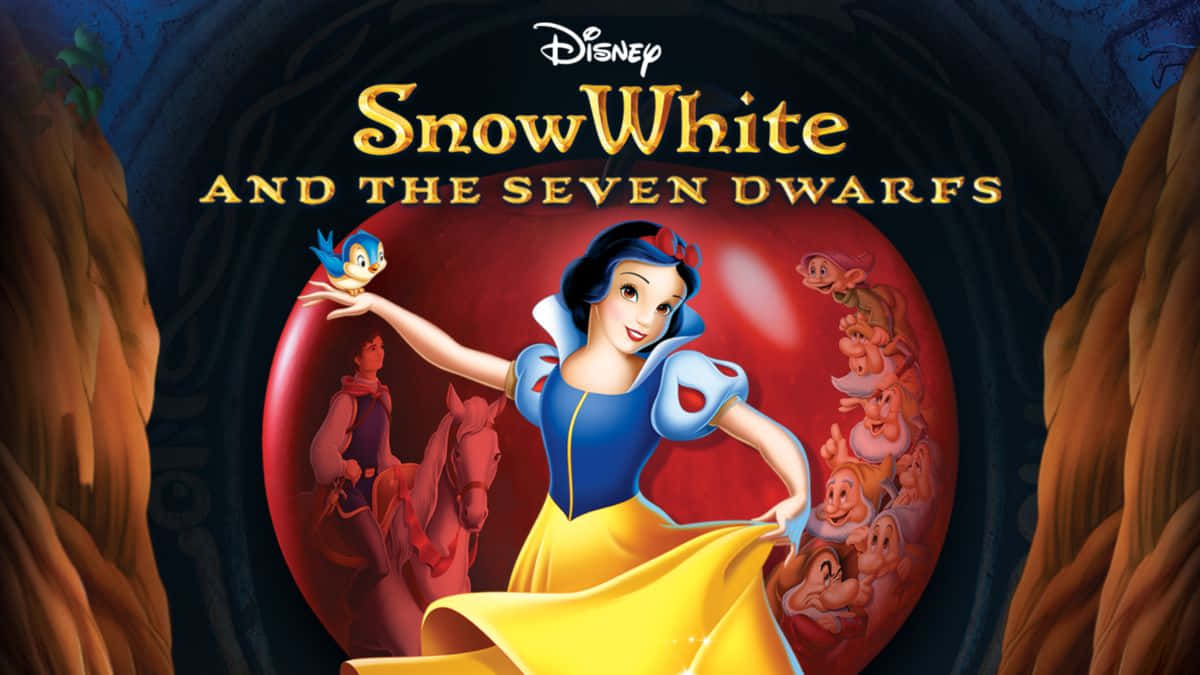 Snow White, seven dwarfs, blue and yellow dress, SD Desktop Wallpaper