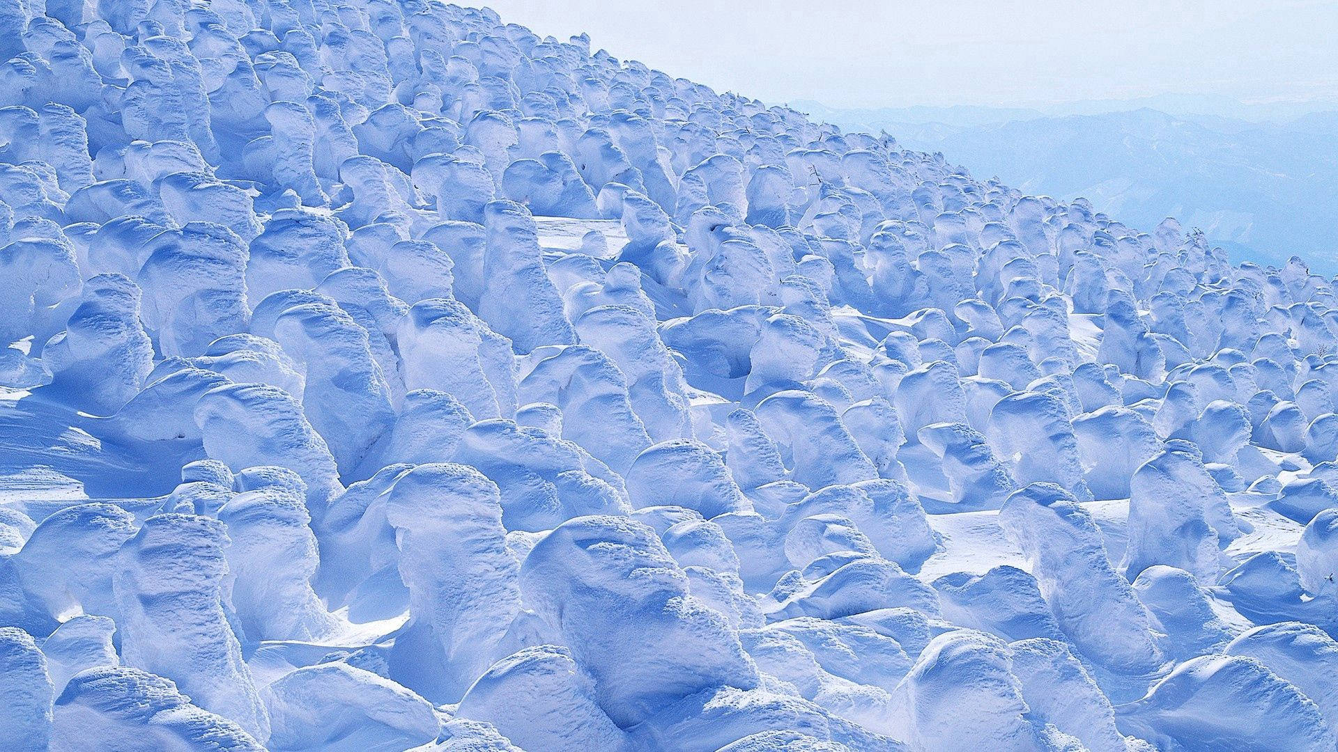 Snow White, snowy slope, wind-sculpted snowdrifts, Full HD Desktop Wallpaper