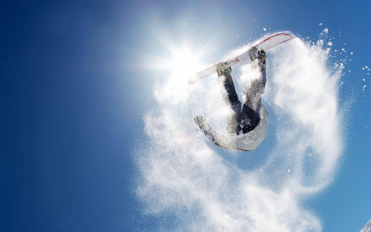 snowboarder, backflip, bright sun, HD Desktop Wallpaper
