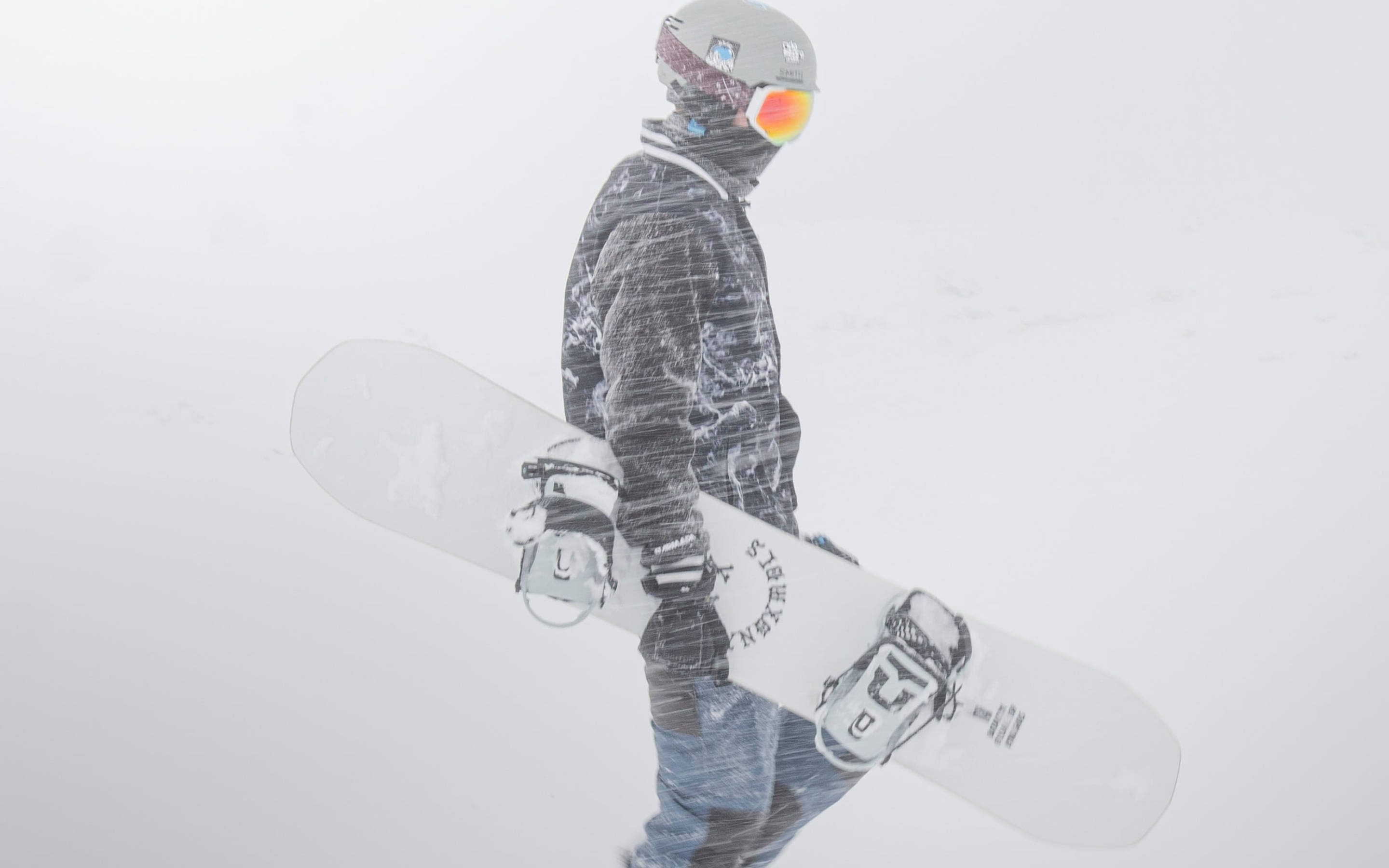 snowboarder, full gear, blizzard, 2K Desktop Wallpaper