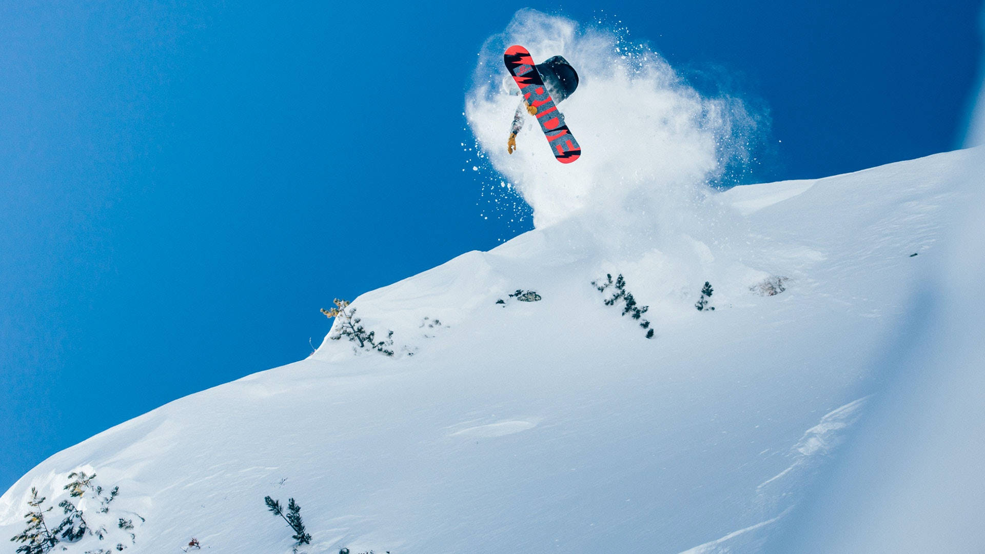 snowboarder, crisp blue air, snowy mountain slope, Full HD Desktop Wallpaper