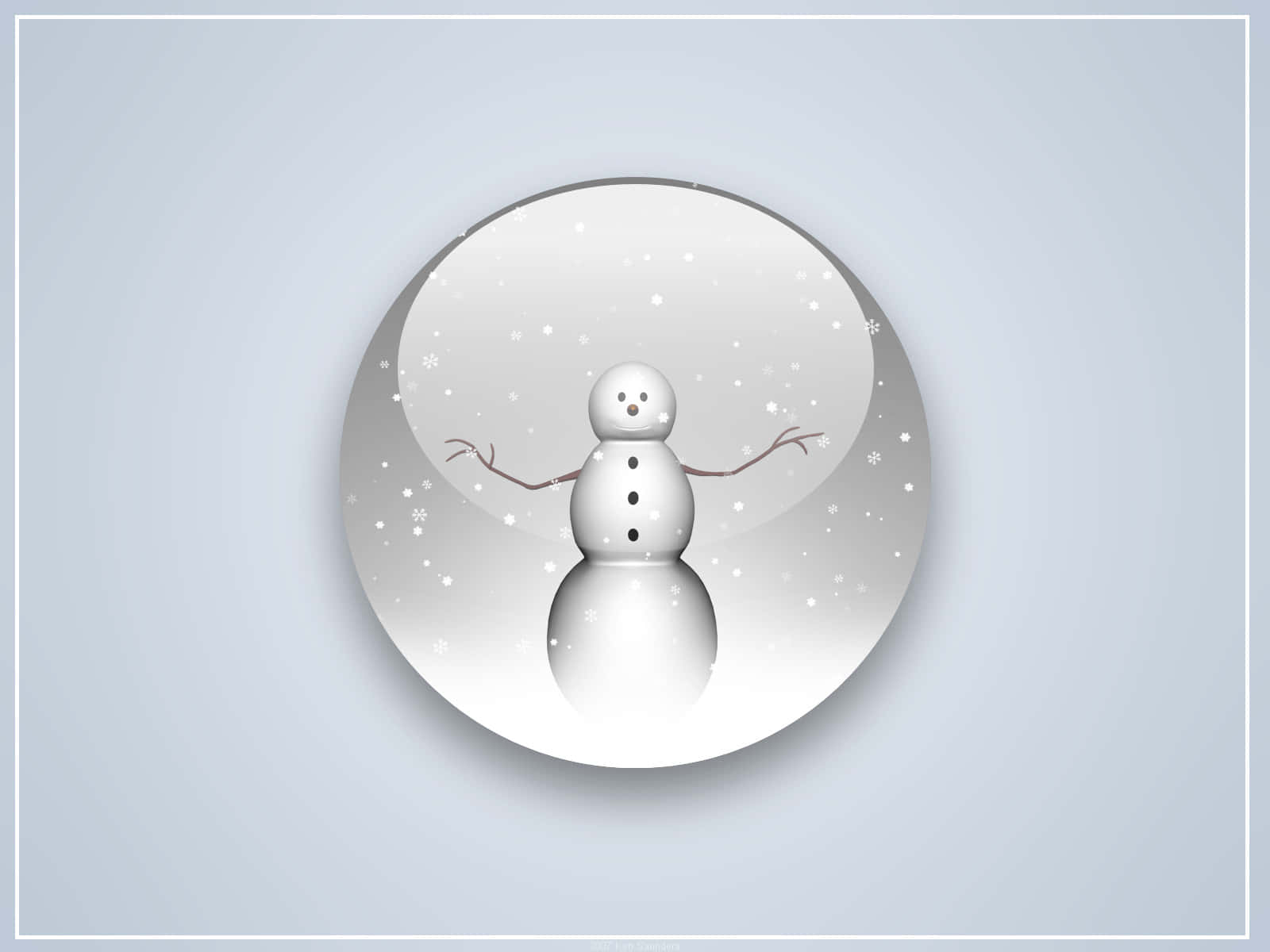 snow globe, snowman, twig arms, HD Desktop Wallpaper