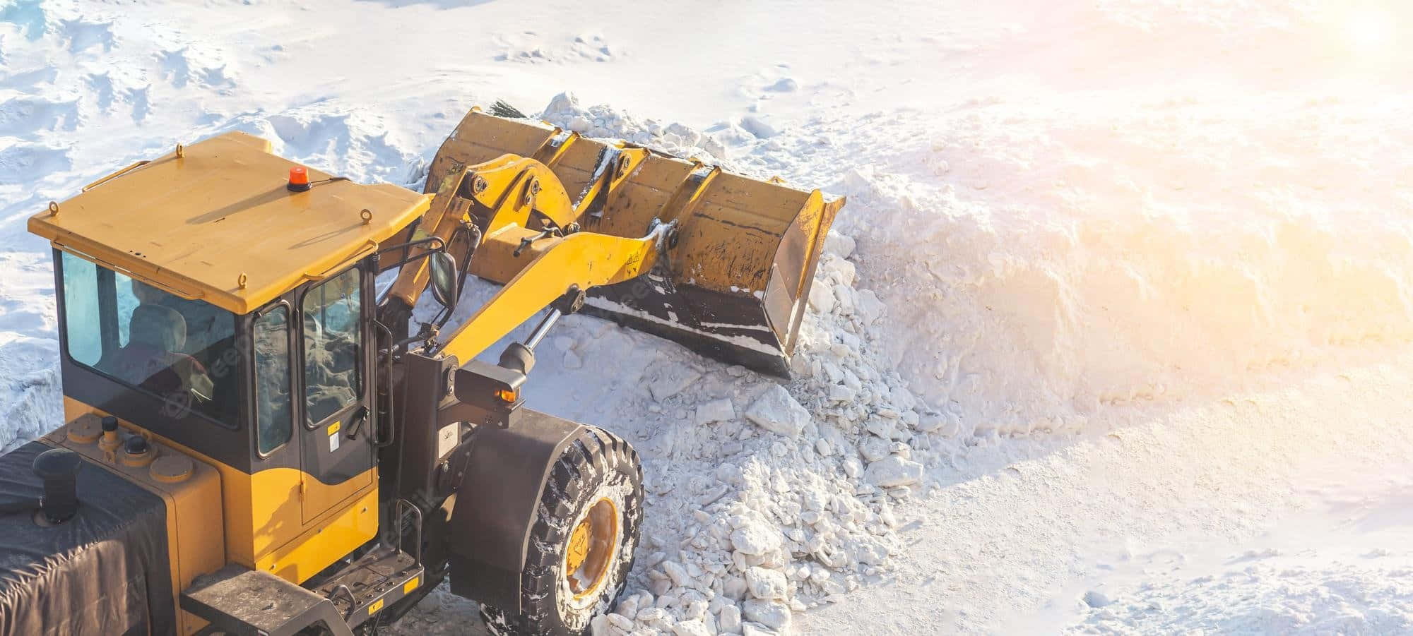 Snowplow 2000 x 901, yellow, snowplow bulldozer, Full HD Desktop Wallpaper