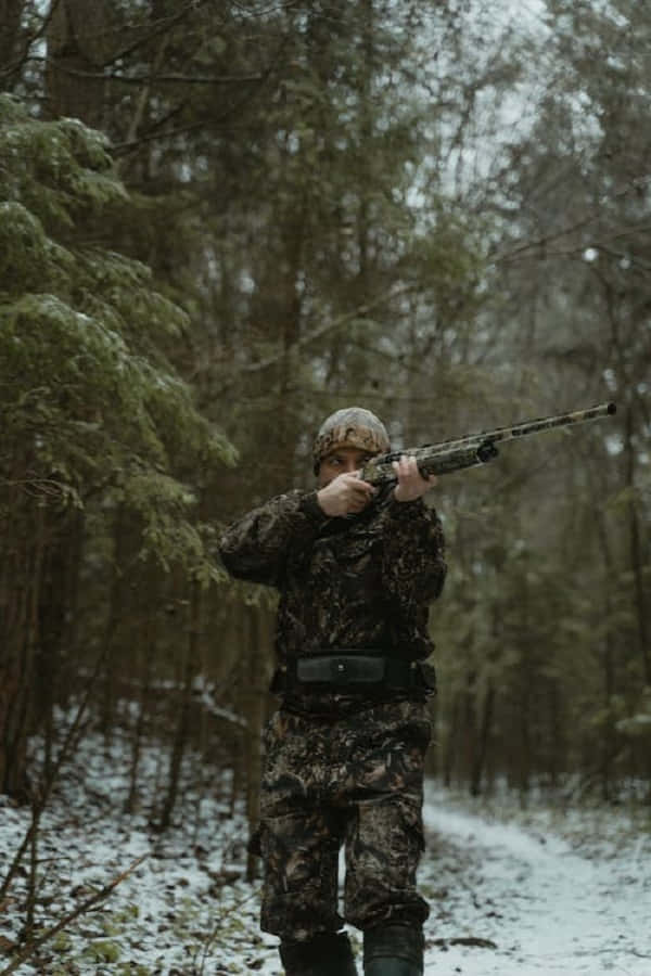 snowshoes, snowy forest, evergreen trees, SD Phone Wallpaper