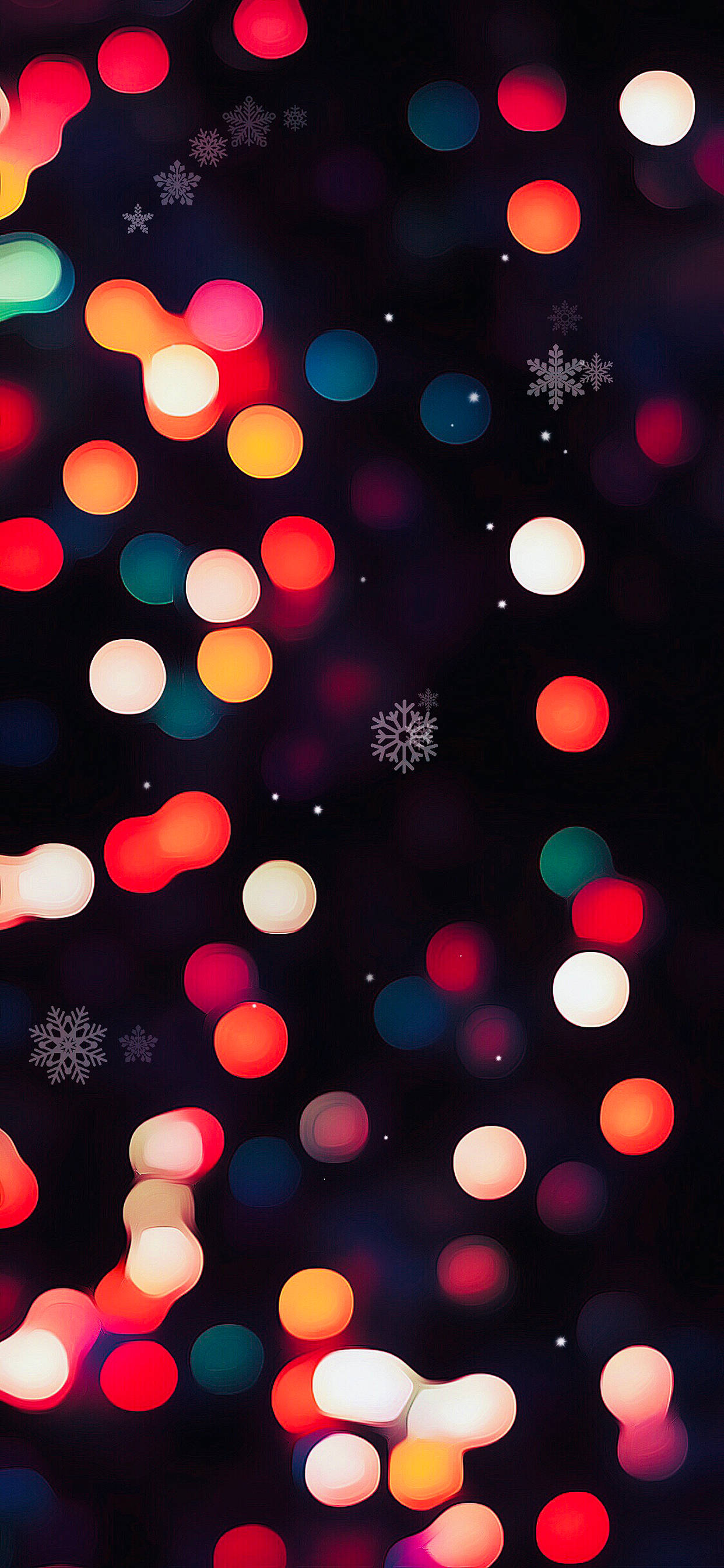 Snowy Christmas, bokeh, red orange, 2K Phone Wallpaper