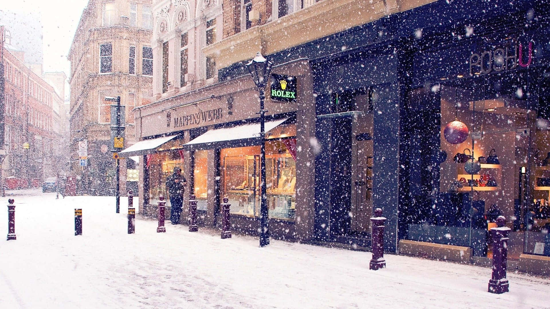 Snowy Village, 1920 x 1080, snowflakes, Full HD Desktop Wallpaper