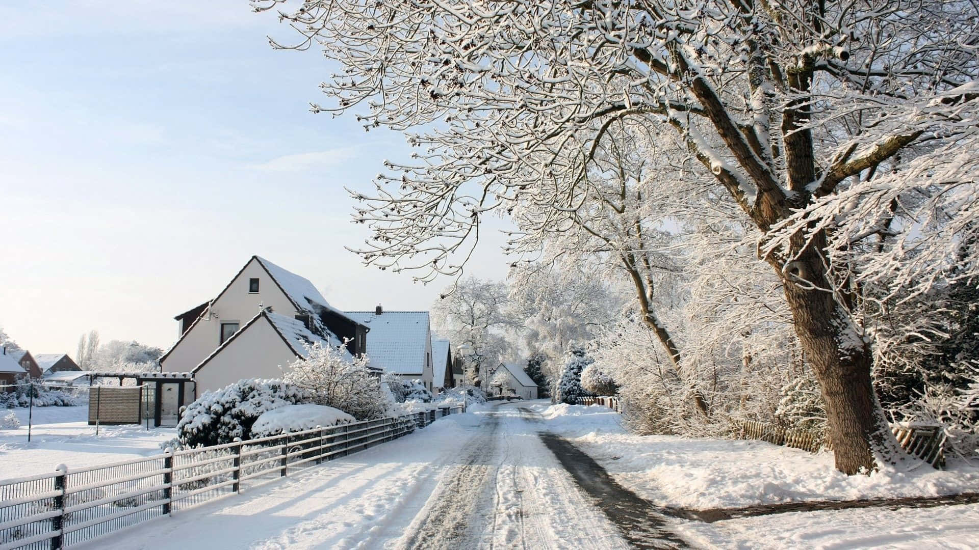 Snowy Village, 1920 x 1080, winter wonderland, Full HD Desktop Wallpaper