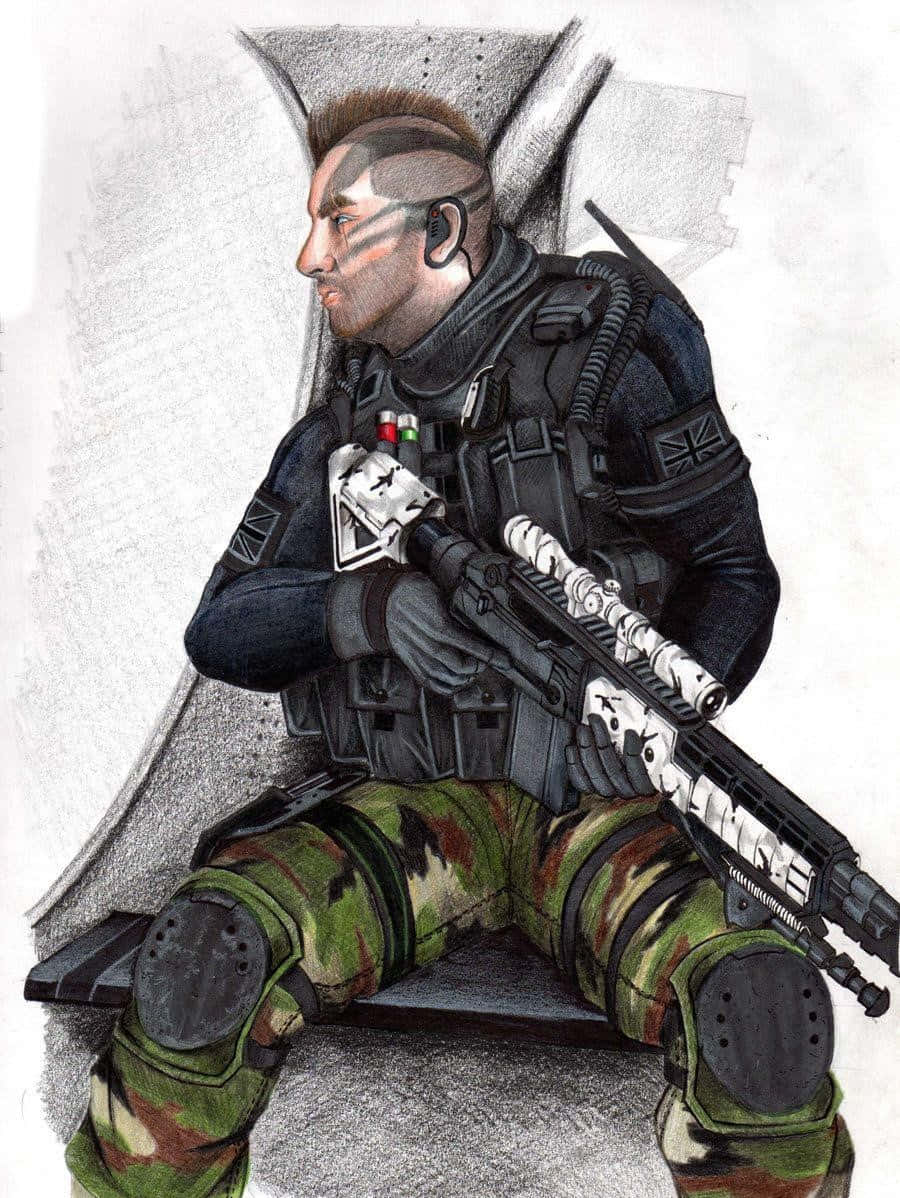Soap Mactavish, mohawk, tactical gear, SD Phone Wallpaper