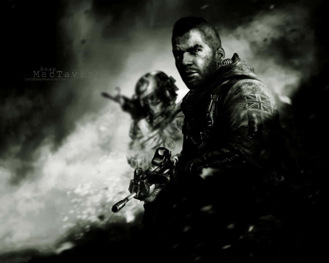 Soap Mactavish, soldier, rifle, HD Desktop Wallpaper