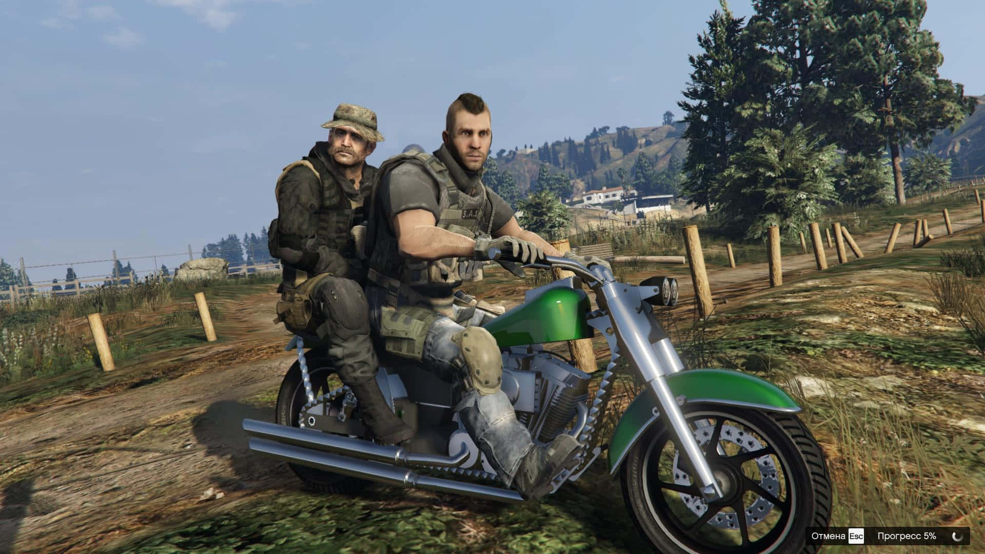 Soap Mactavish, green motorcycle, dirt path, Full HD Desktop Wallpaper