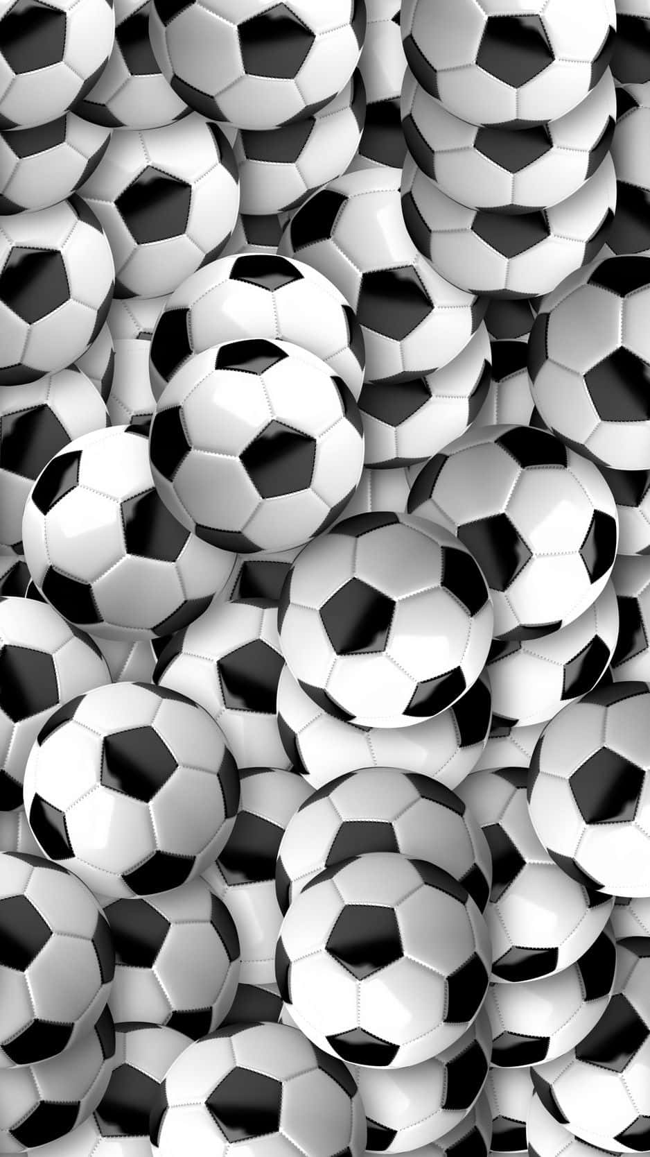 Soccer Aesthetic, black and white soccer balls, textured repetitive pattern, HD Phone Wallpaper