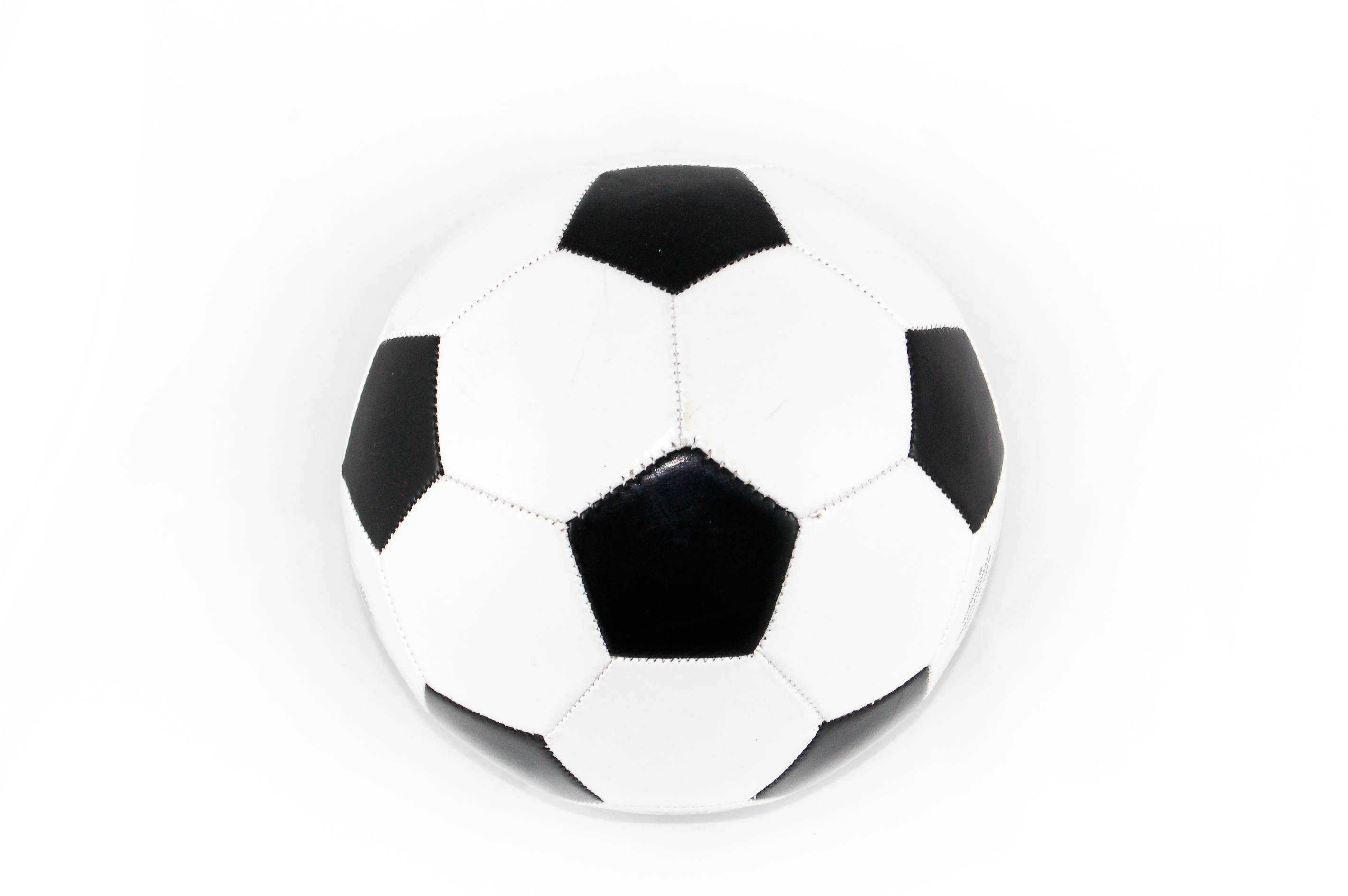 soccer ball, black and white, white background, 2K Desktop Wallpaper