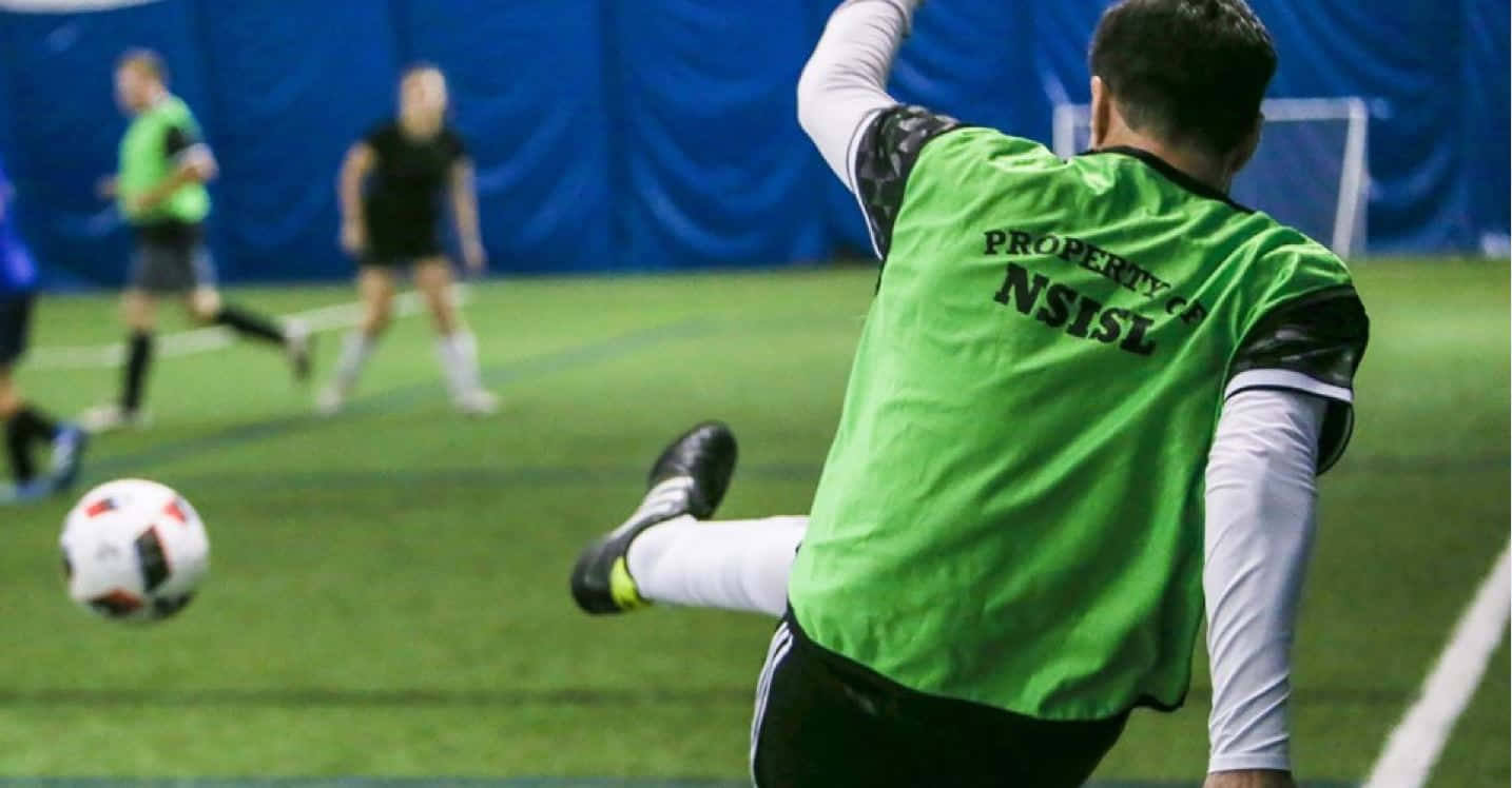 indoor soccer, bright green training vest, indoor turf field, HD Desktop Wallpaper