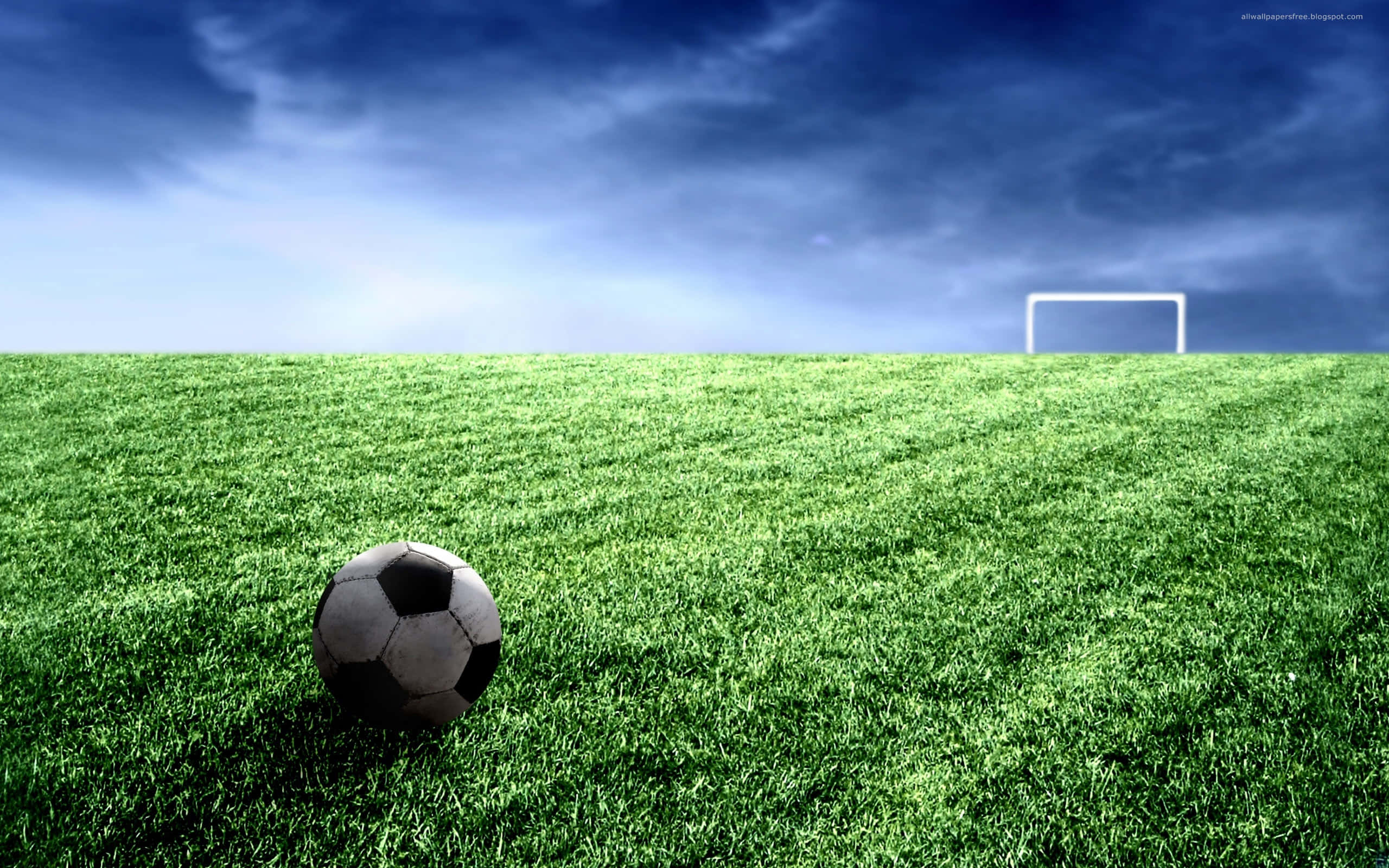 soccer ball, goal post, football field, 2K Desktop Wallpaper