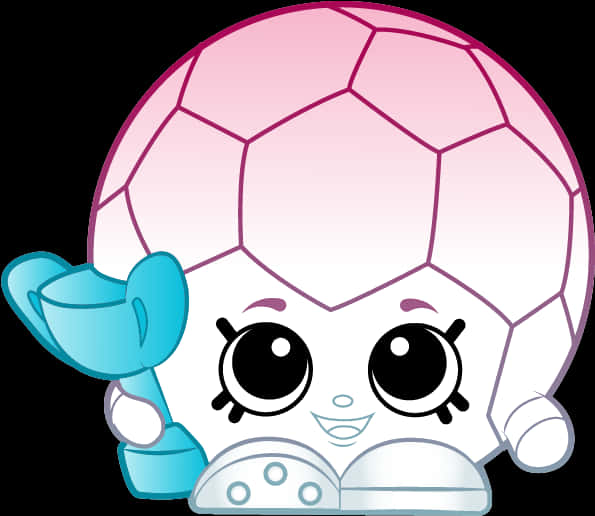 animated soccer ball character, pink soccer ball, big eyes, SD Desktop Wallpaper