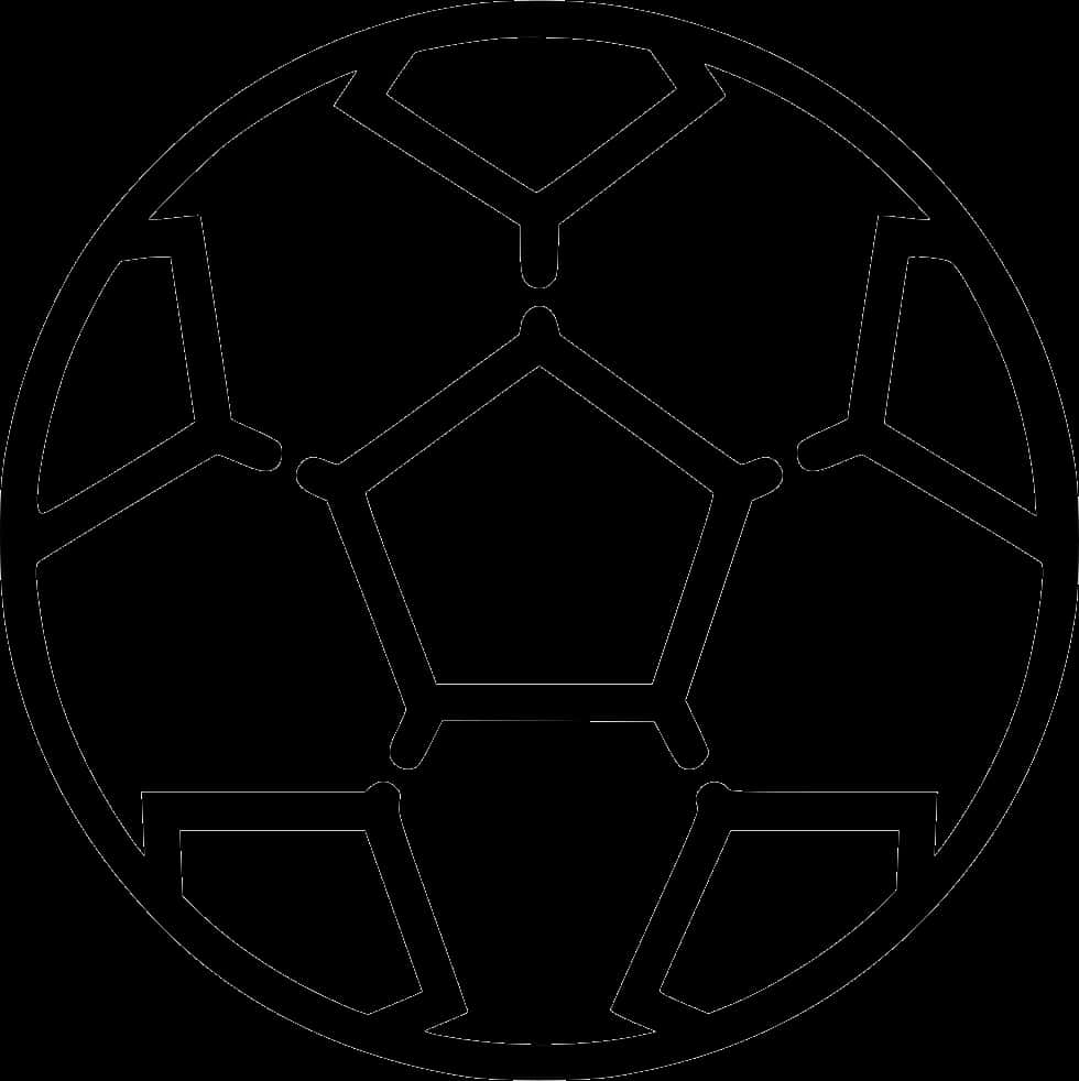 classic soccer ball pattern, white line drawing, black background, SD Phone Wallpaper