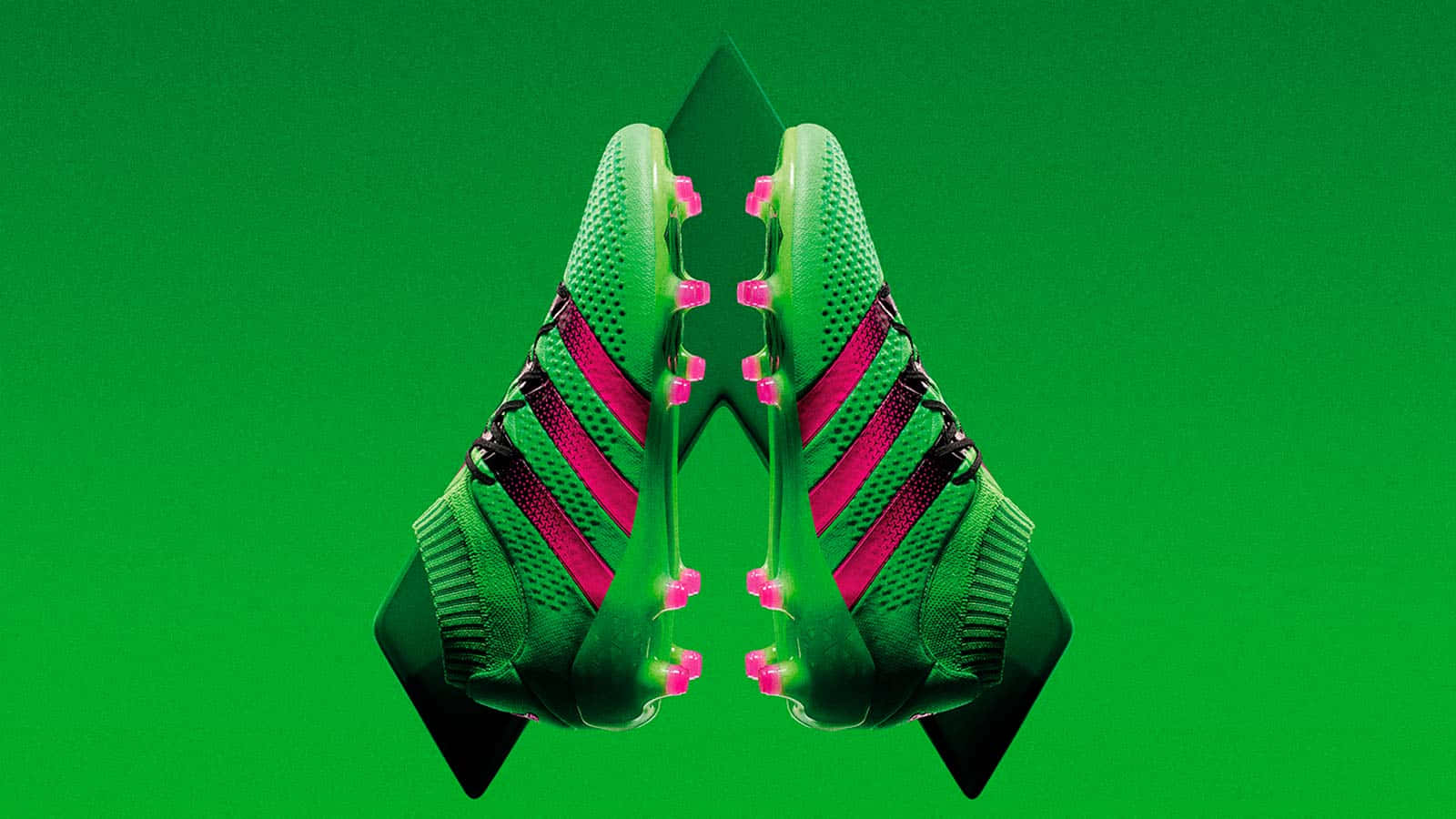 green pink soccer cleats, vibrant green, pink stripes, HD Desktop Wallpaper