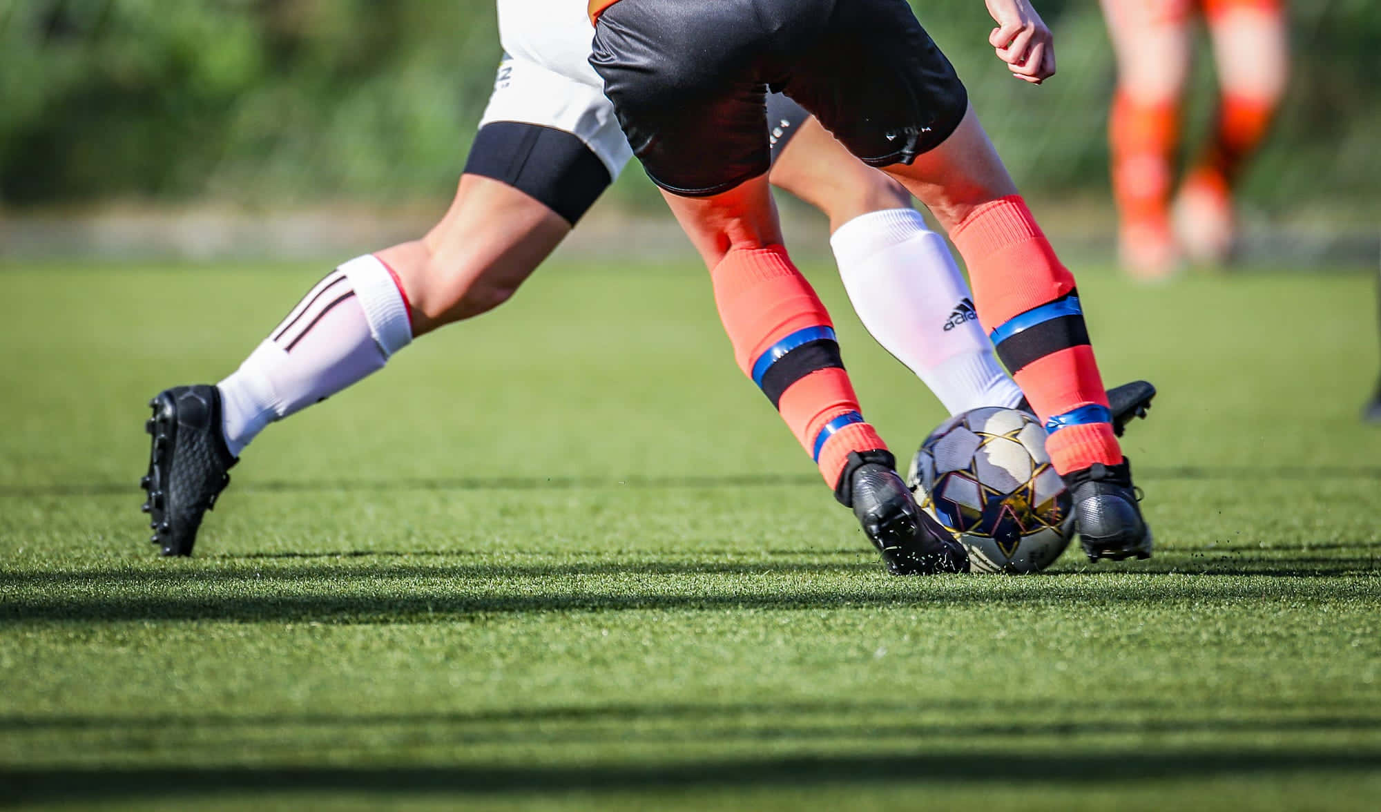 Soccer Dribbling, field, vibrant green turf, Full HD Desktop Wallpaper