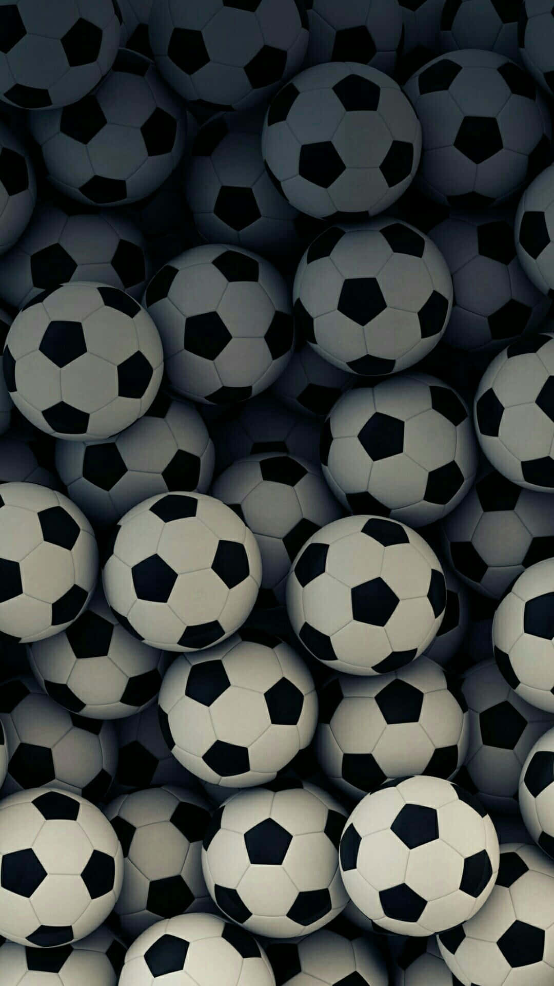 Soccer iPhone, black and white soccer balls, textured repetitive pattern, Full HD Phone Wallpaper