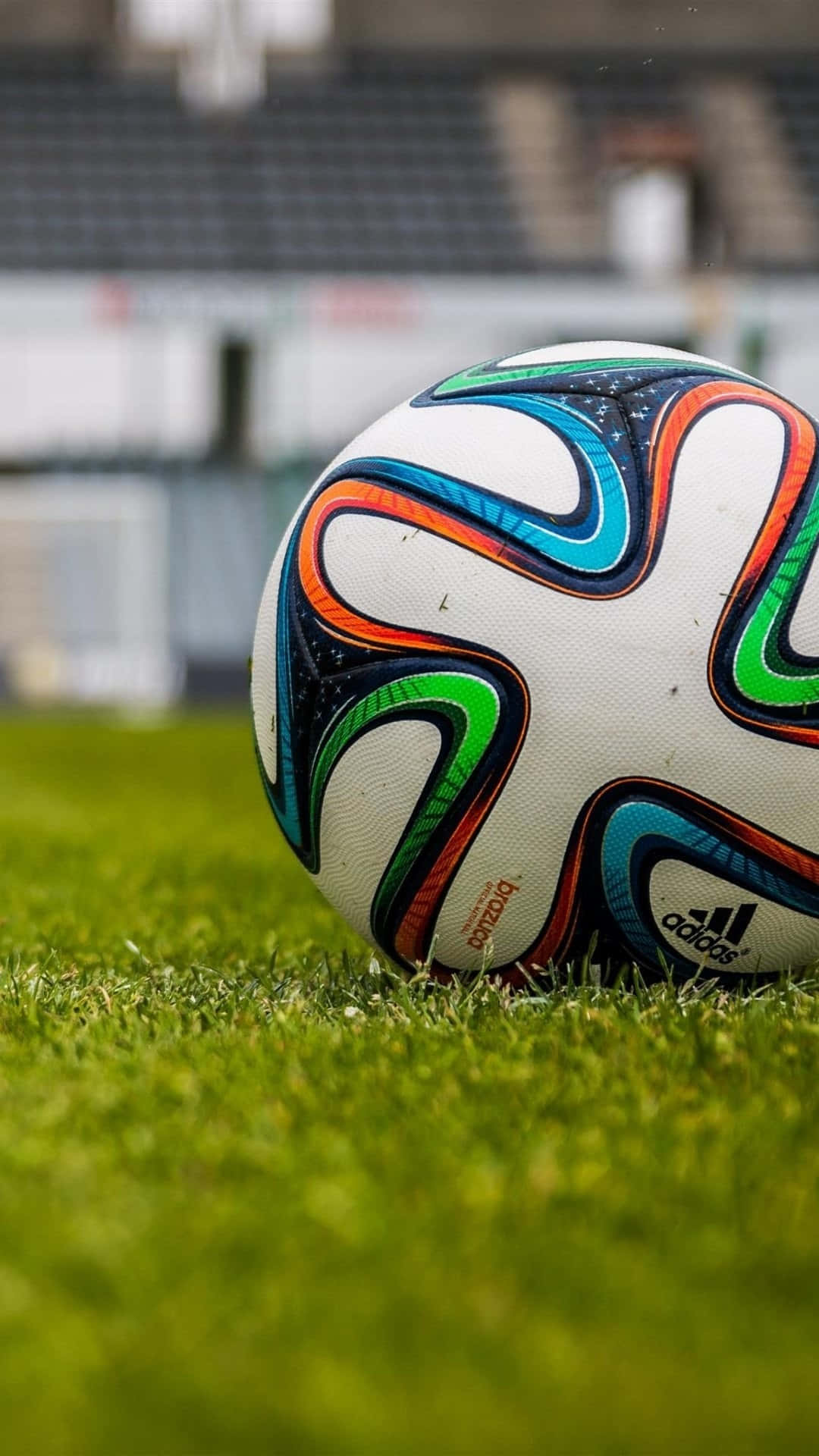 Soccer iPhone, soccer ball, blue orange and green patterns, Full HD Phone Wallpaper