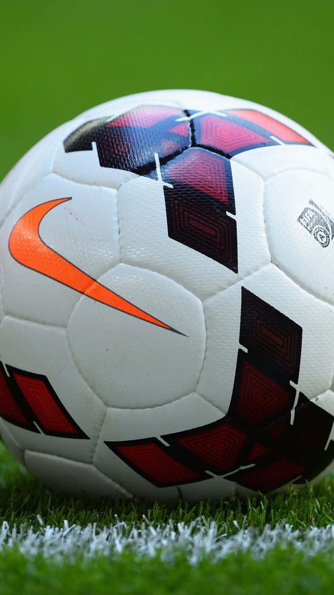 Soccer iPhone, white soccer ball, red black and orange accents, Full HD Phone Wallpaper