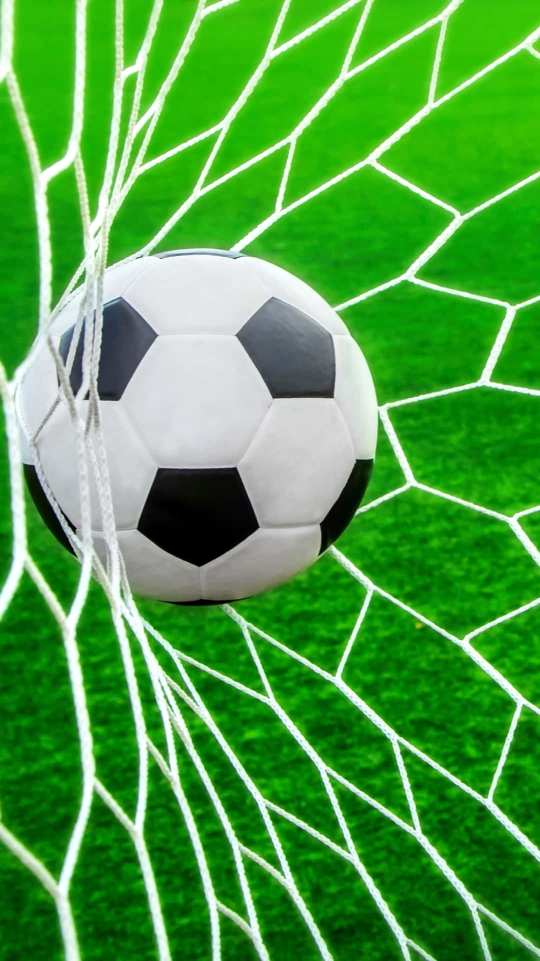 Soccer iPhone, black and white soccer ball, white net, Full HD Phone Wallpaper