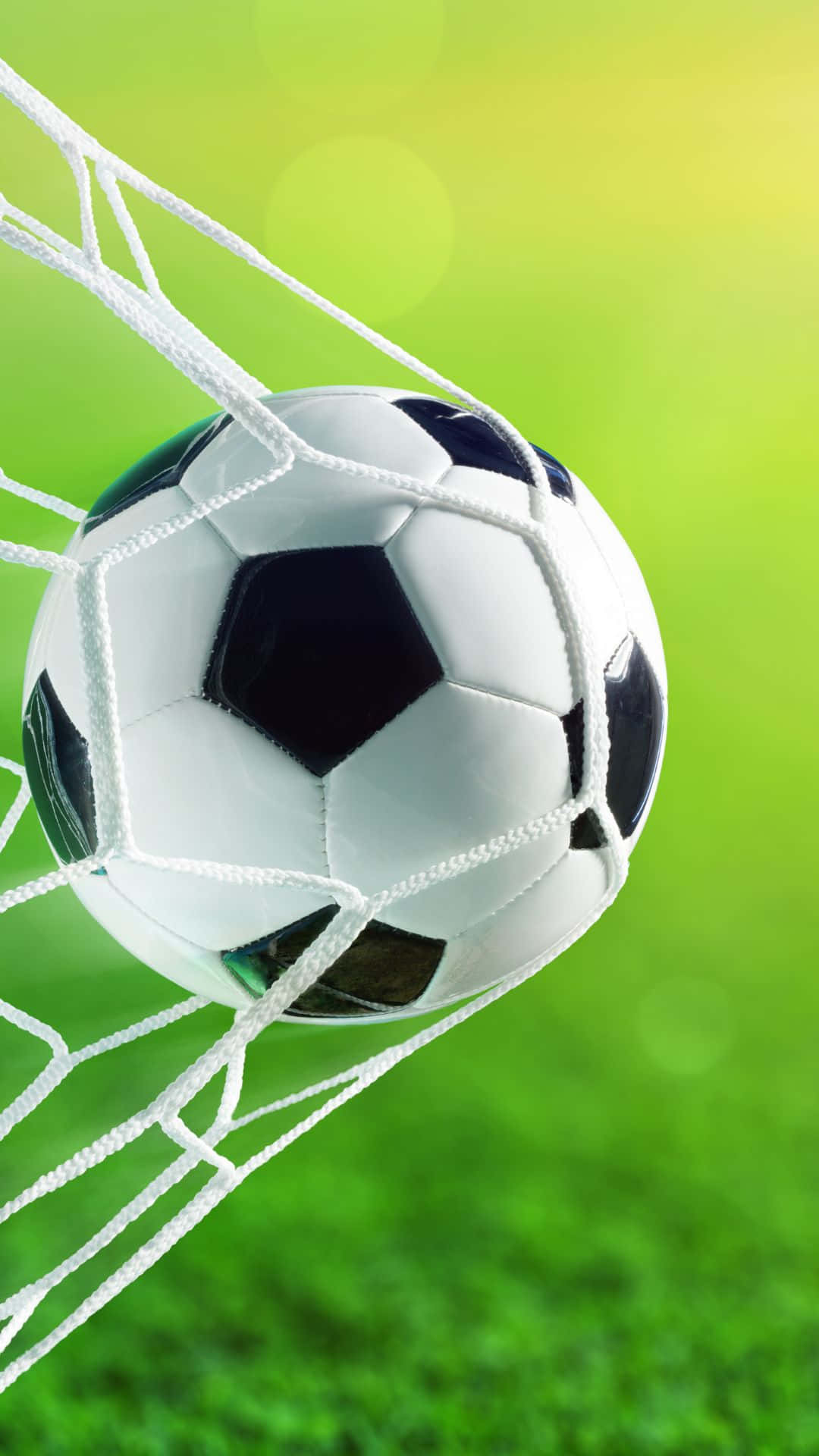 Soccer iPhone, black and white soccer ball, white net, Full HD Phone Wallpaper