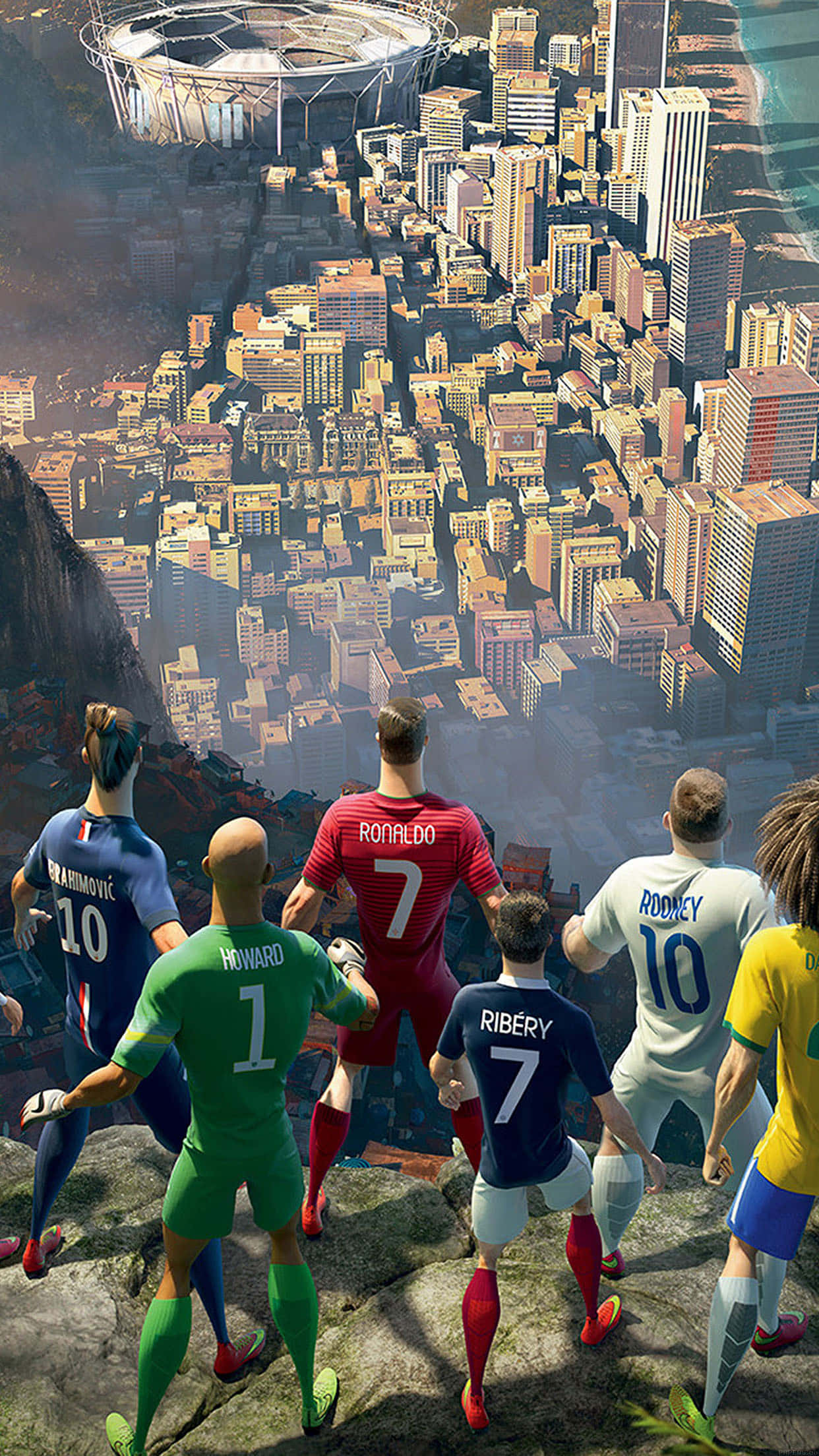 Soccer iPhone, footballers, colorful jerseys, Full HD Phone Wallpaper