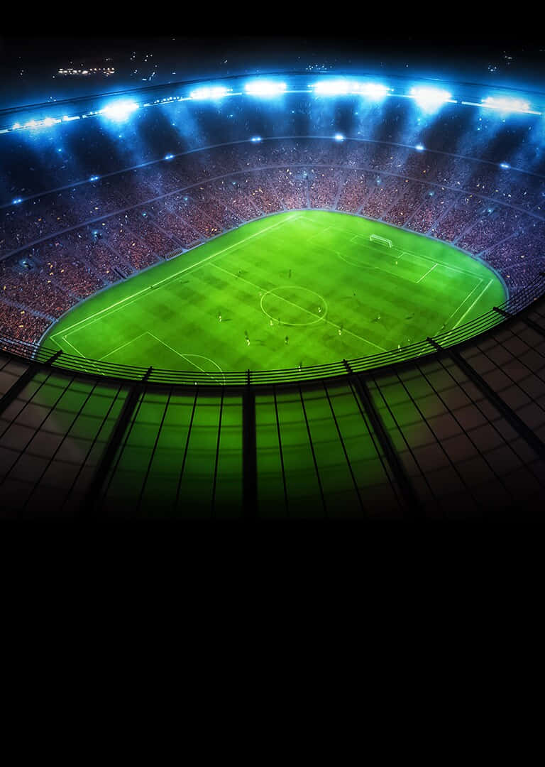 Soccer Stadium, night, glowing green pitch, SD Phone Wallpaper