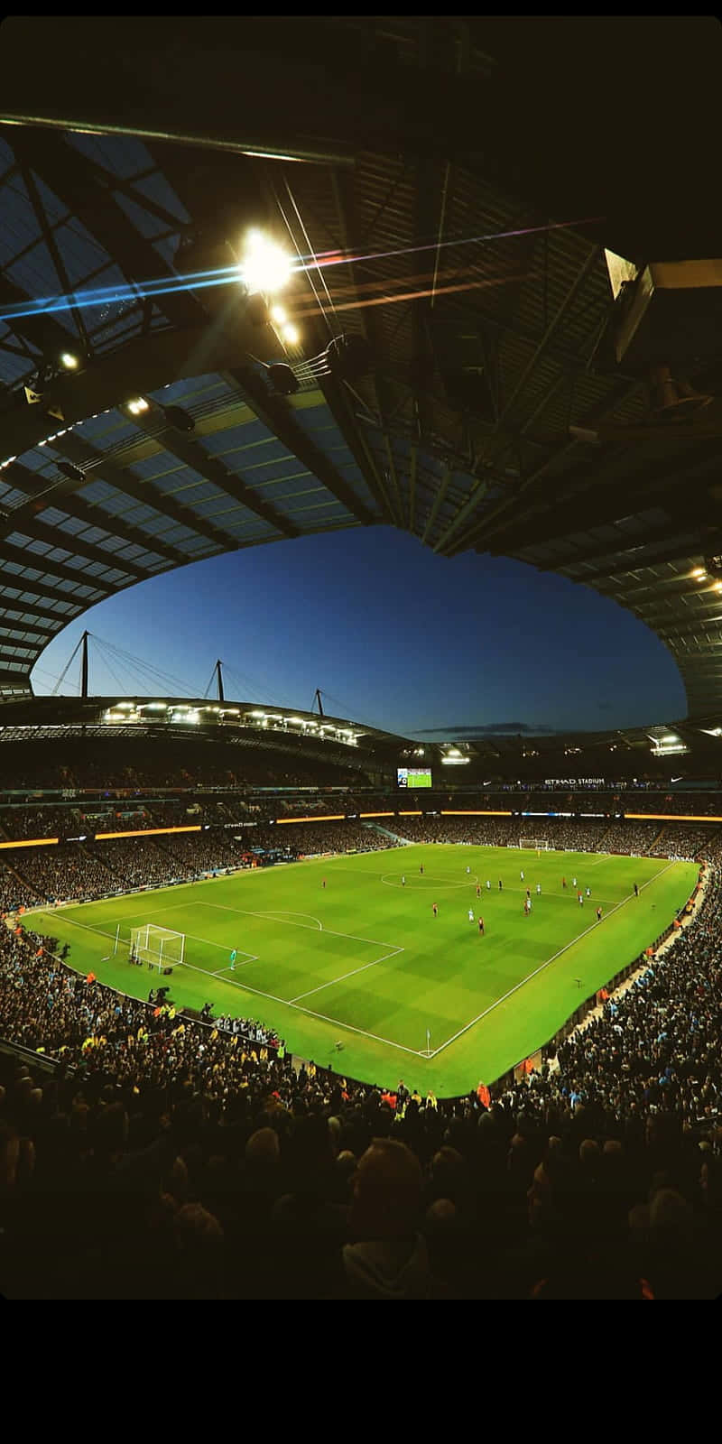 soccer stadium, dusk, floodlights, HD Phone Wallpaper