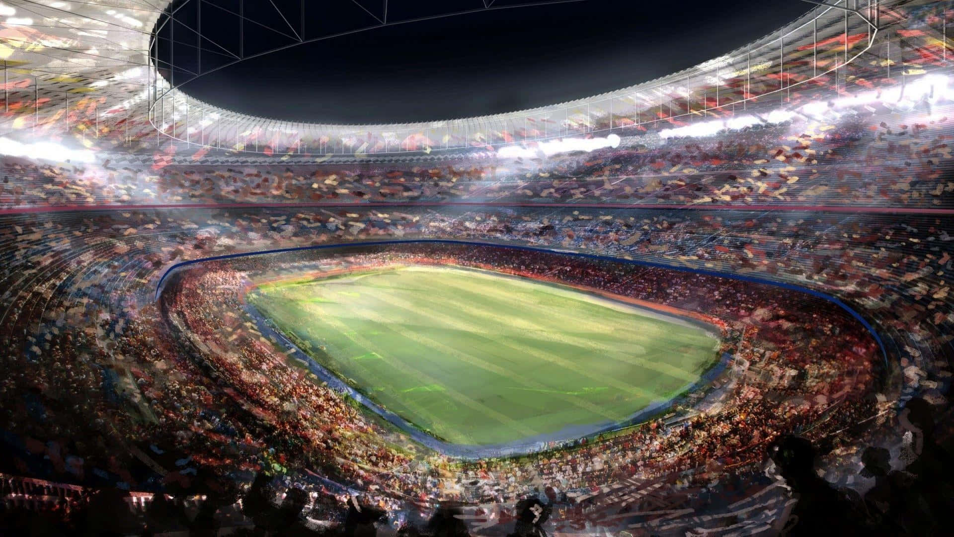 Soccer Stadium, 1920 x 1080, night, Full HD Desktop Wallpaper