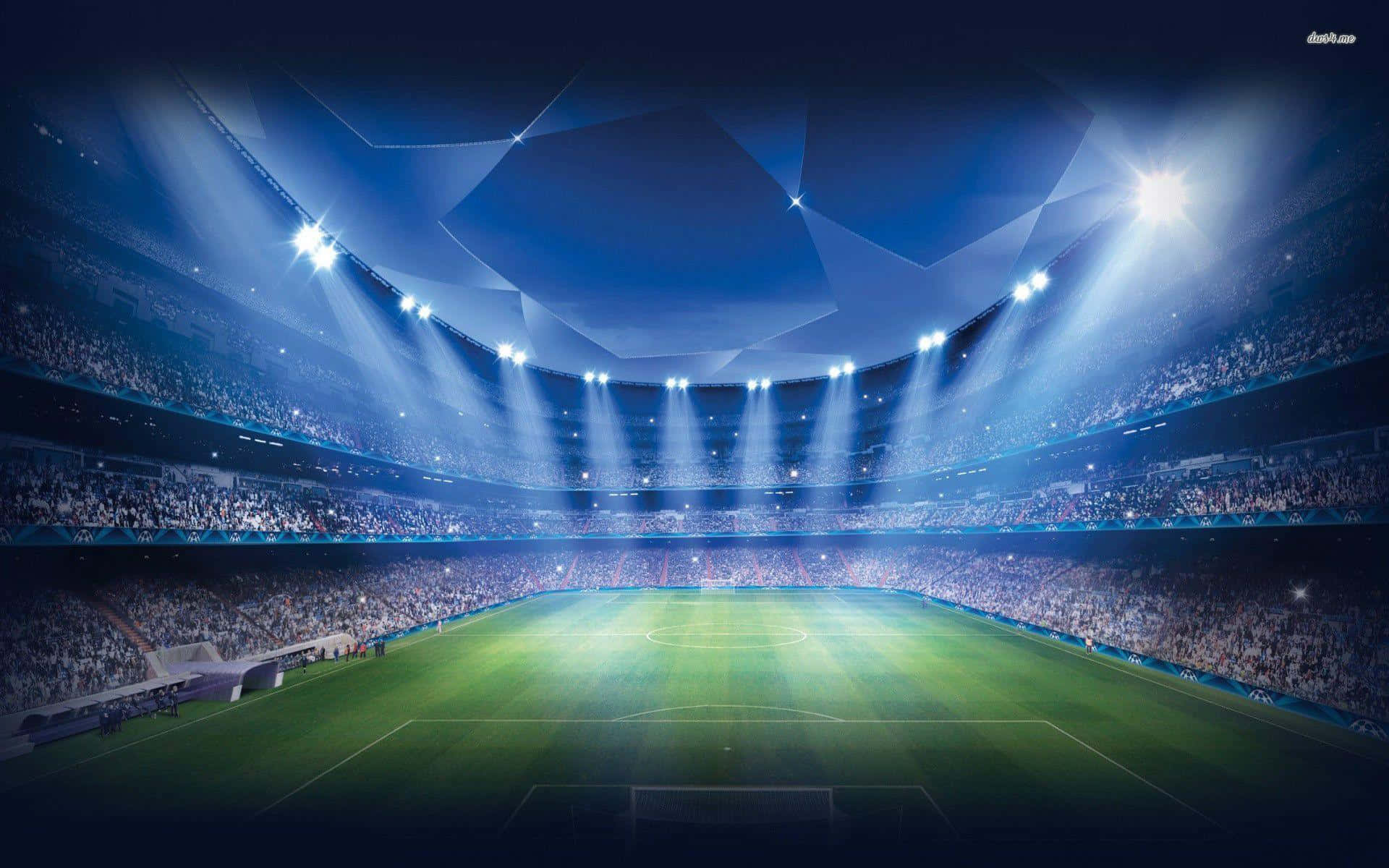 Soccer Stadium, night, bright spotlights, Full HD Desktop Wallpaper