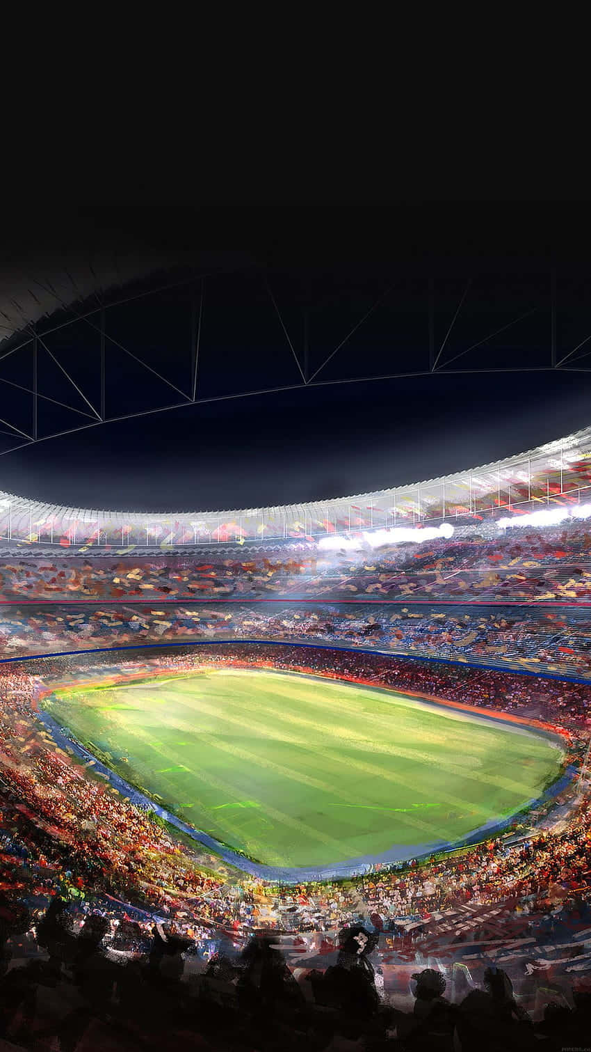 Soccer Stadium, night-time, bright lights, HD Phone Wallpaper